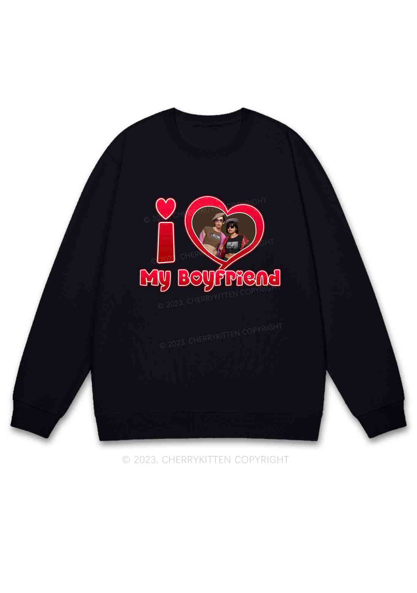 Custom BF&GF Photo Red Heart Y2K Sweatshirt Cherrykitten