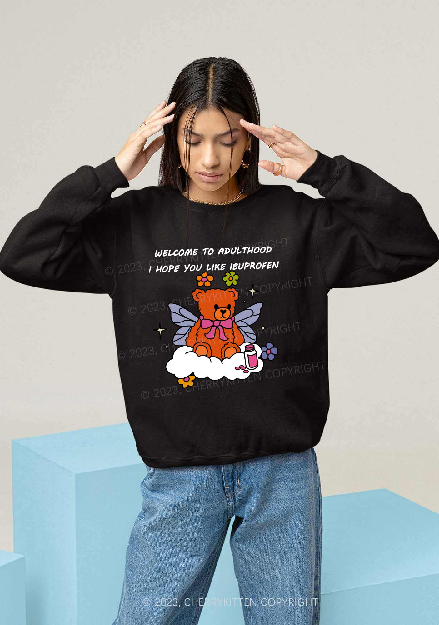 Welcome To Adulthood Y2K Sweatshirt Cherrykitten