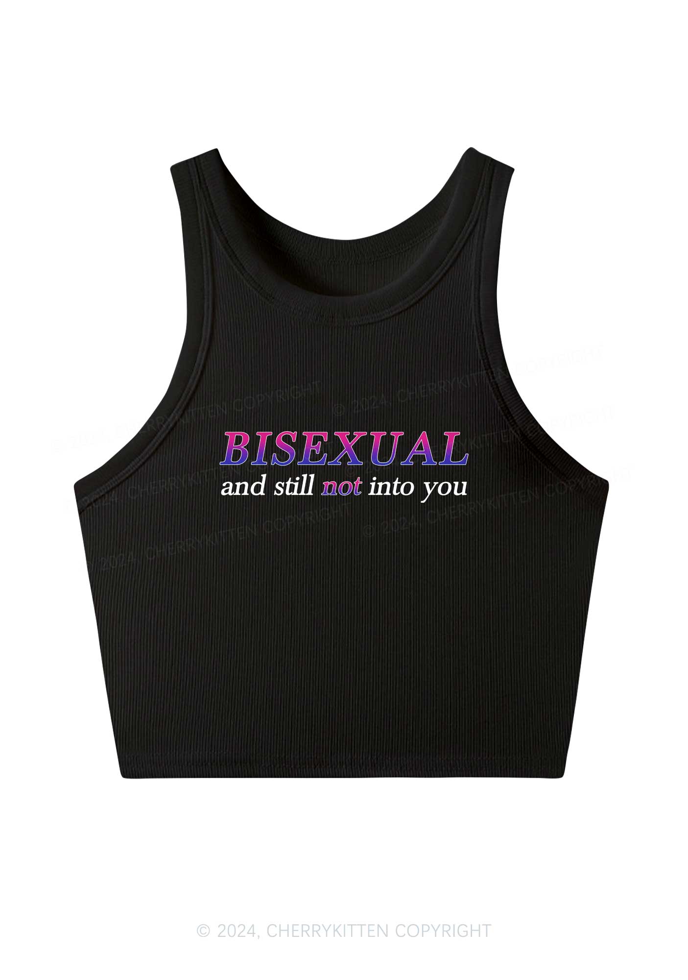 Bisexual And Still Not Into You Y2K Crop Tank Top Cherrykitten