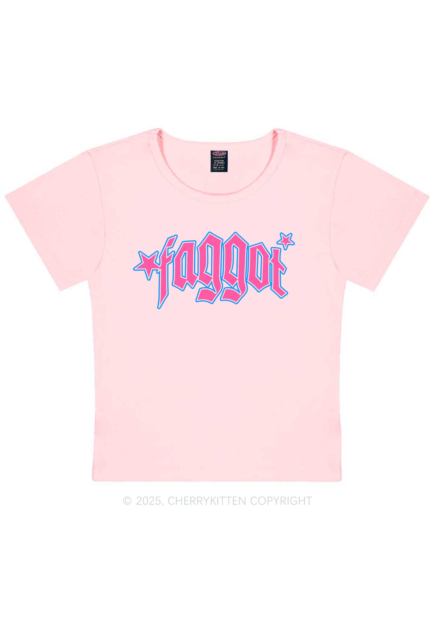 Faggot Stars Pride Y2K Baby Tee Cherrykitten