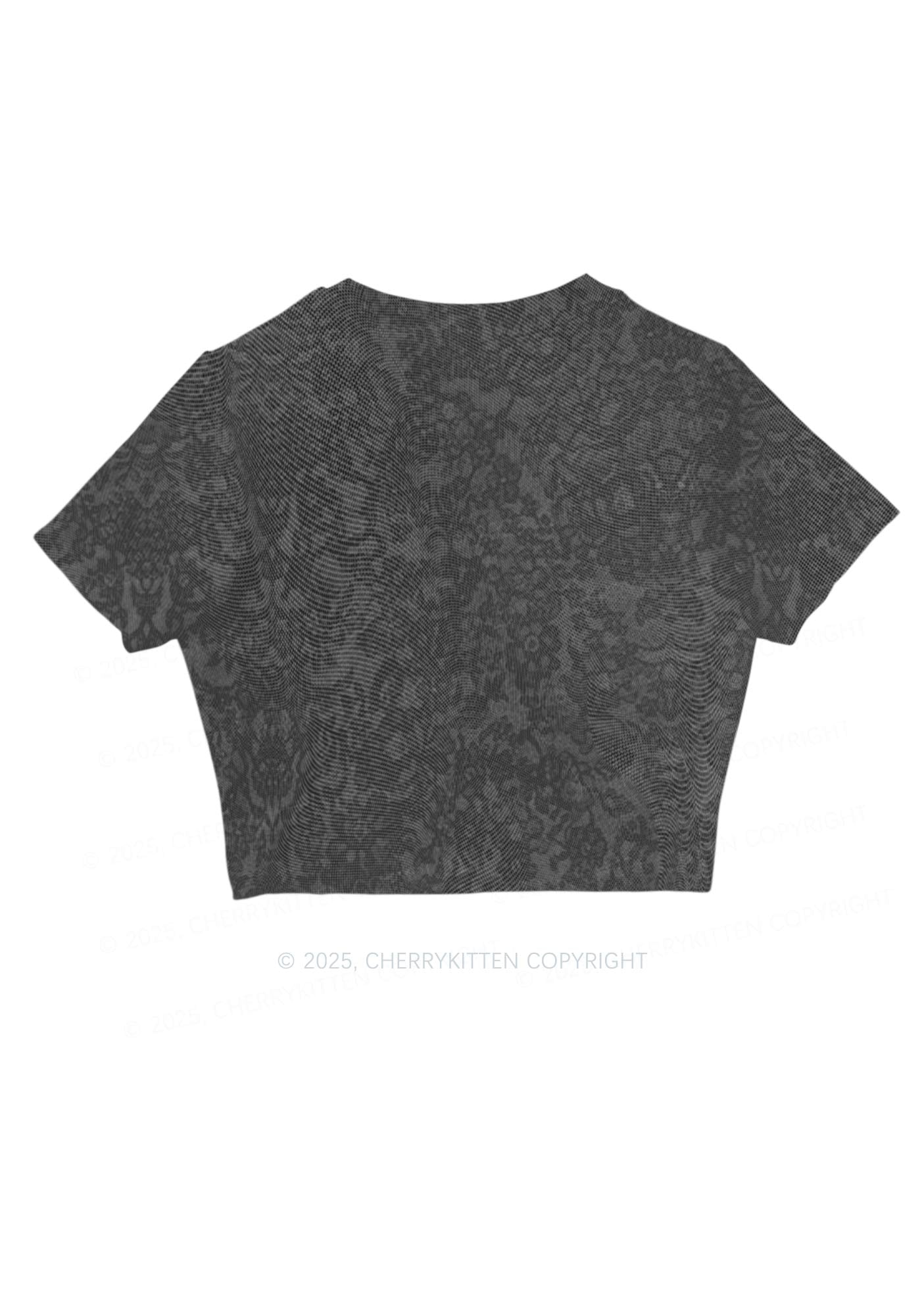 Skeleton Hand Txts Y2K Mesh Crop Top Cherrykitten