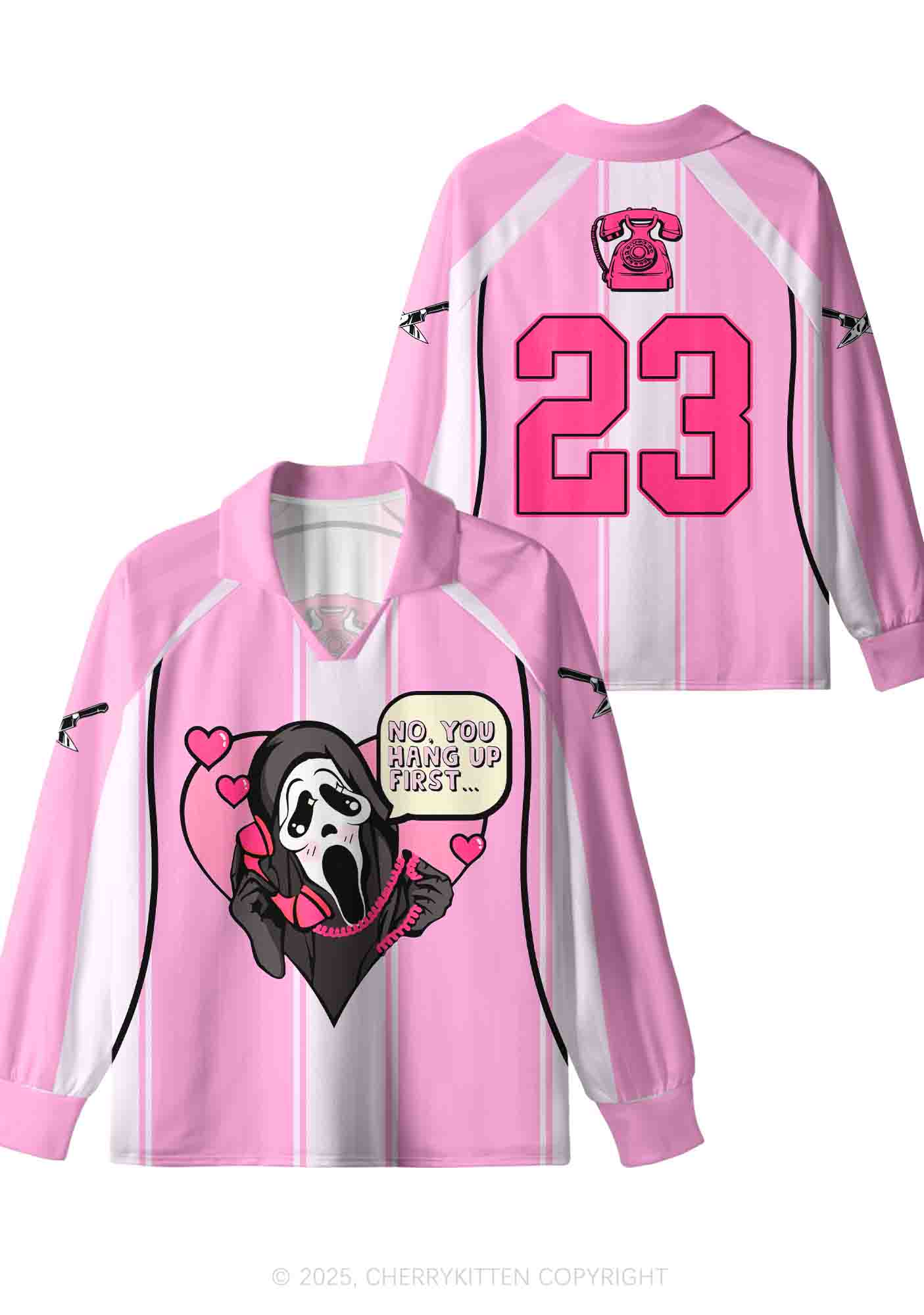 Halloween Custom Horror Hang Up Frist Y2K Sport Long Sleeve Jersey Shirts Cherrykitten