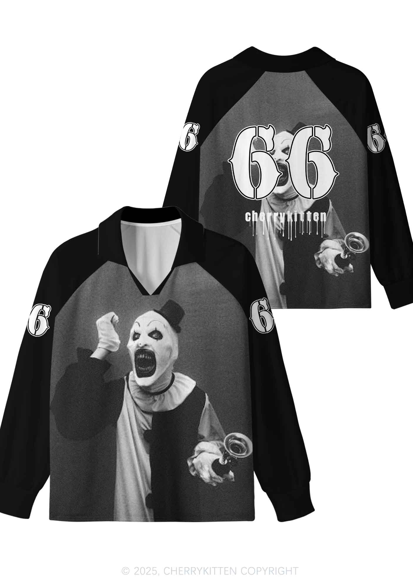Custom Halloween Horror Clown Y2K Sport Long Sleeve Jersey Shirts Cherrykitten