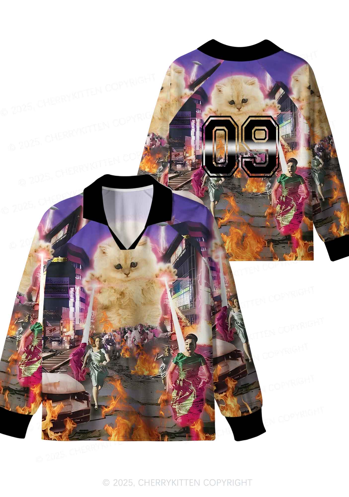 Custom Super Power Kitten Y2K Sport Long Sleeve Jersey Shirts Cherrykitten