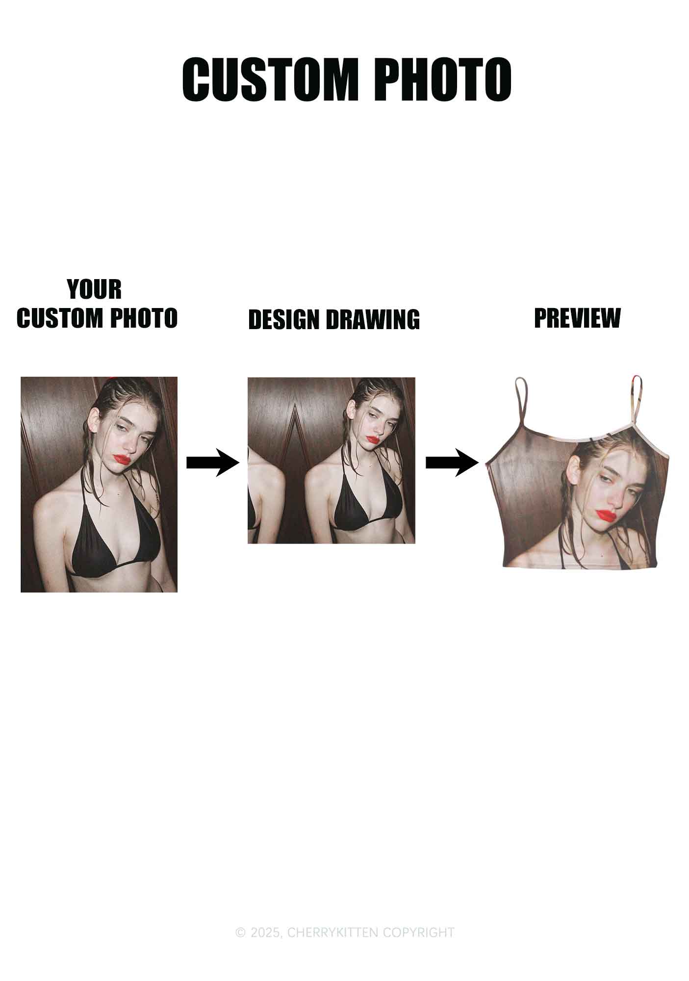 Custom Personalized Photo Y2K Mesh Cami Tank Cherrykitten