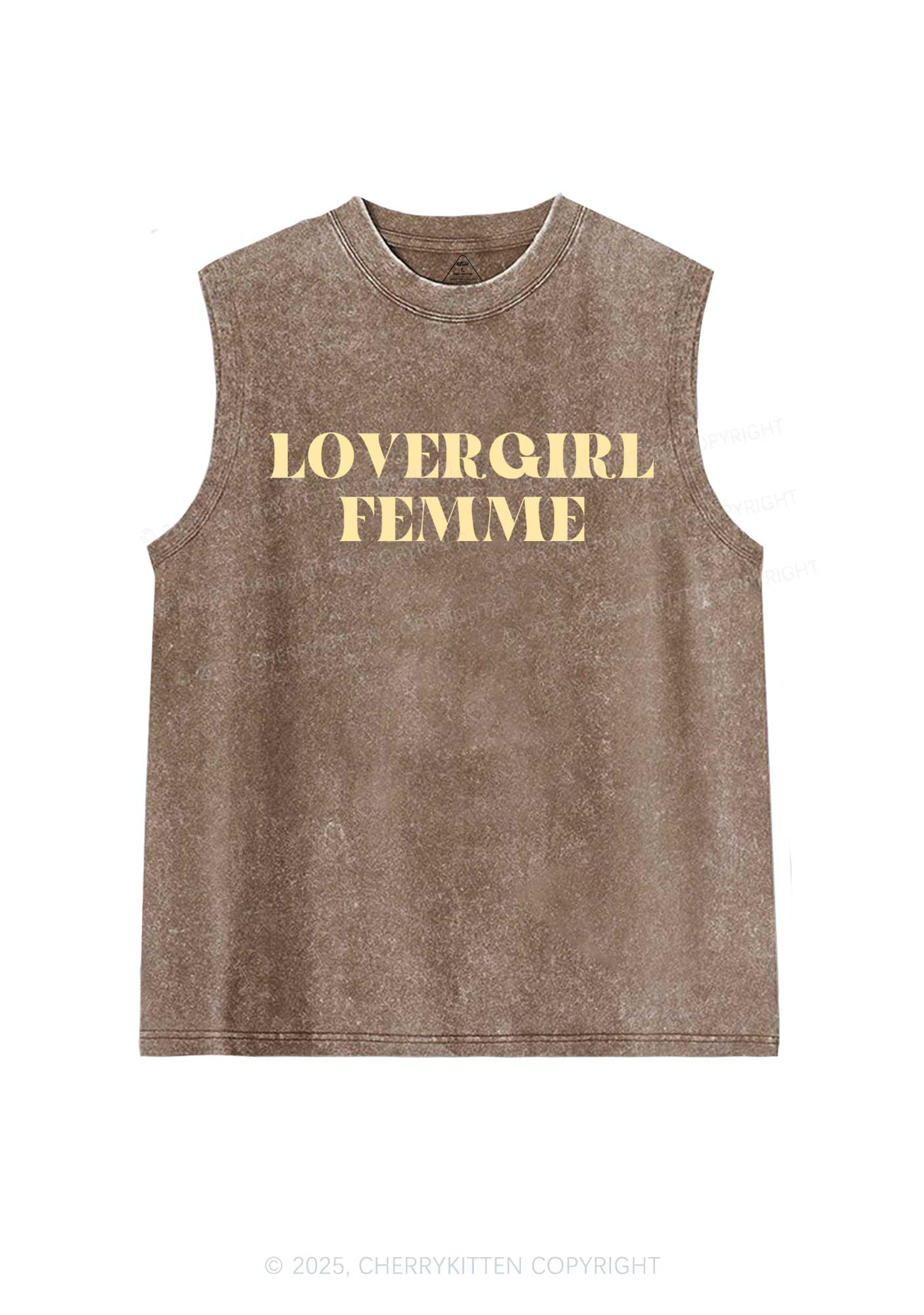 Lovergirl Femme Pride Y2K Washed Muscle Tank Cherrykitten