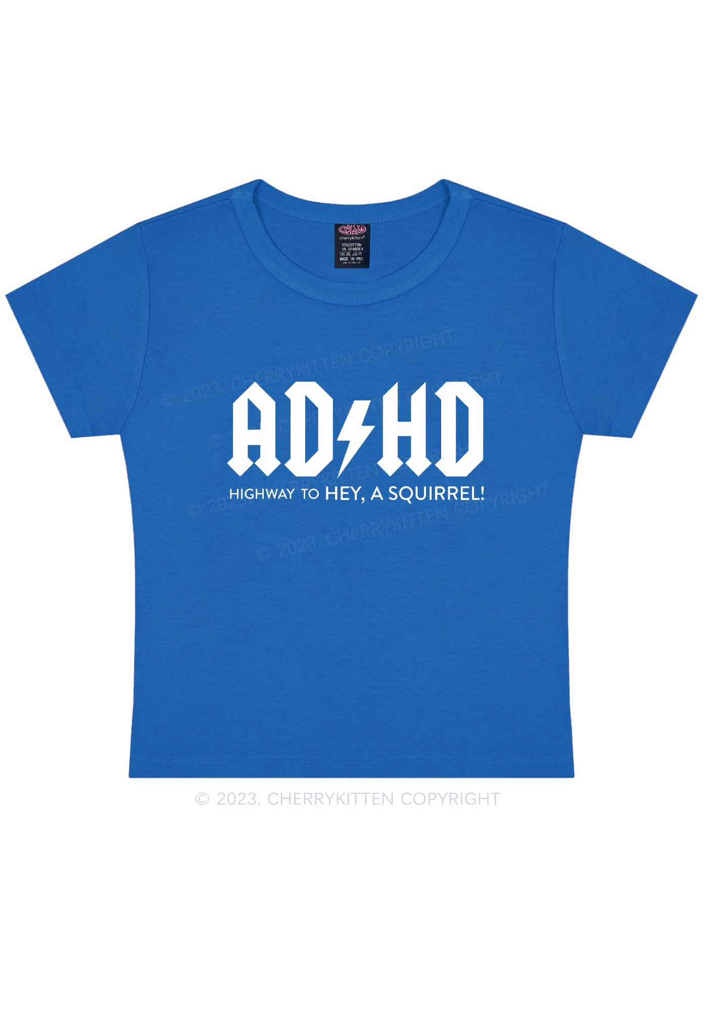 ADHD Hey A Squirrel Y2K Baby Tee Cherrykitten