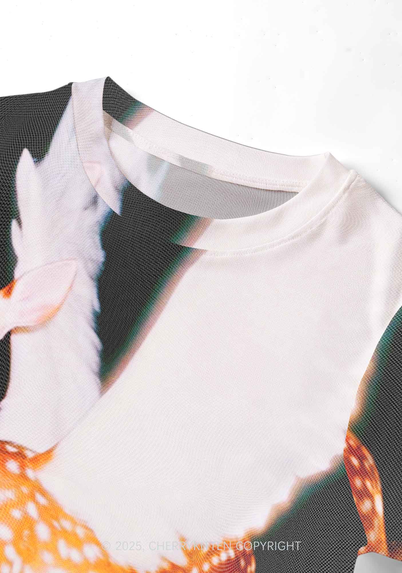 Deer Wings Y2K Mesh Crop Top Cherrykitten