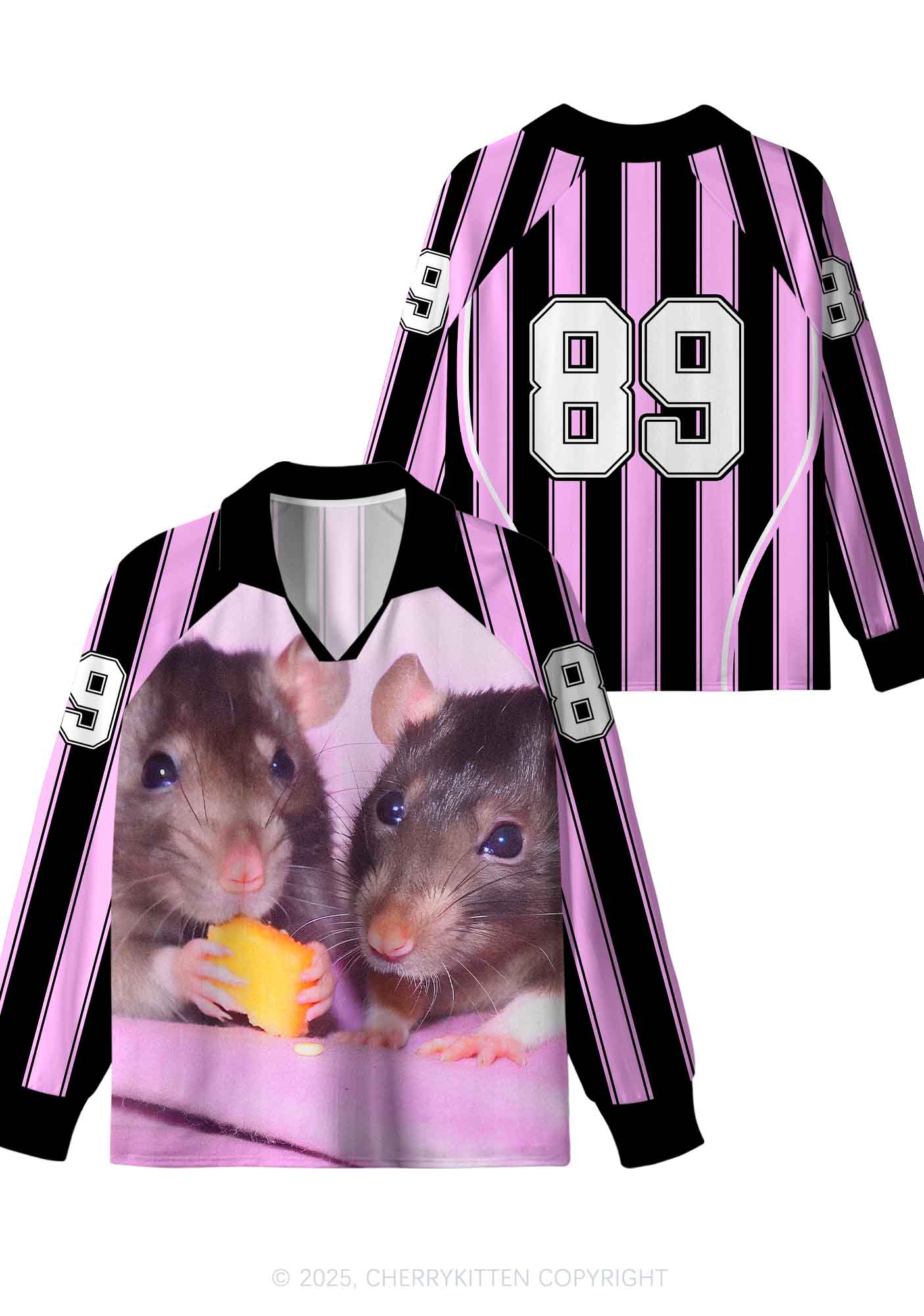 Custom Cheese Rat Y2K Long Sleeve Sport Jersey Shirts Cherrykitten
