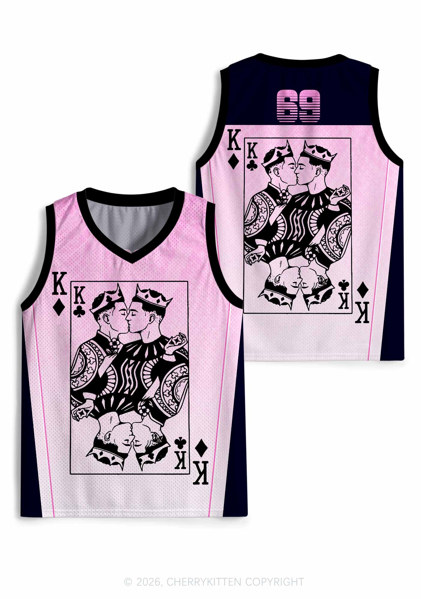 Pink Gradient Gay King Pride Y2K Sport Jersey Tank Cherrykitten