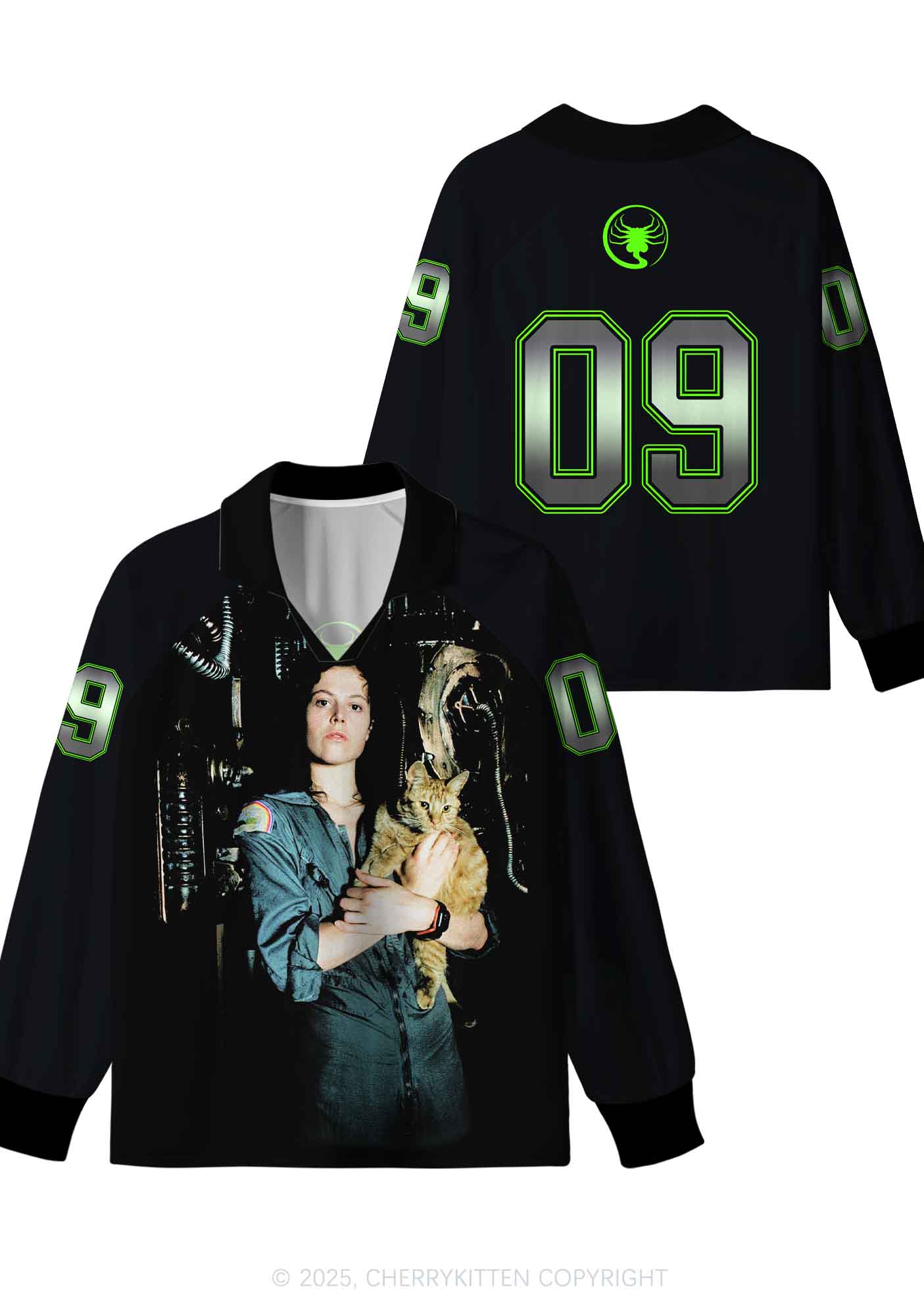 Custom Kitten And Girl Y2K Long Sleeve Sport Jersey Shirts Cherrykitten