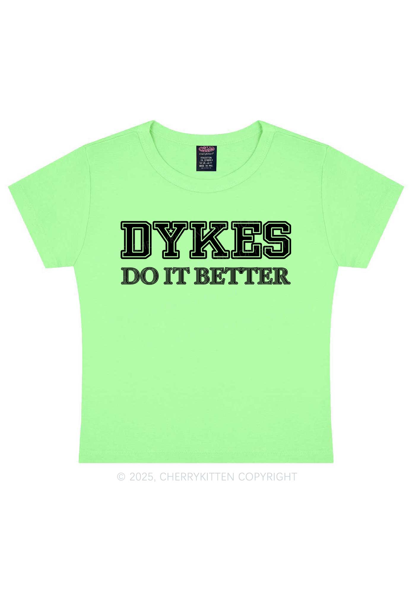 Dykes Do It Better Pride Y2K Baby Tee Cherrykitten
