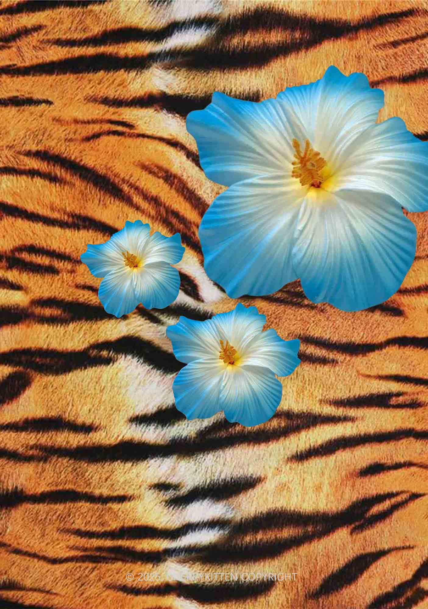 Tiger With Flowers Y2K Print Cami Crop Top Cherrykitten