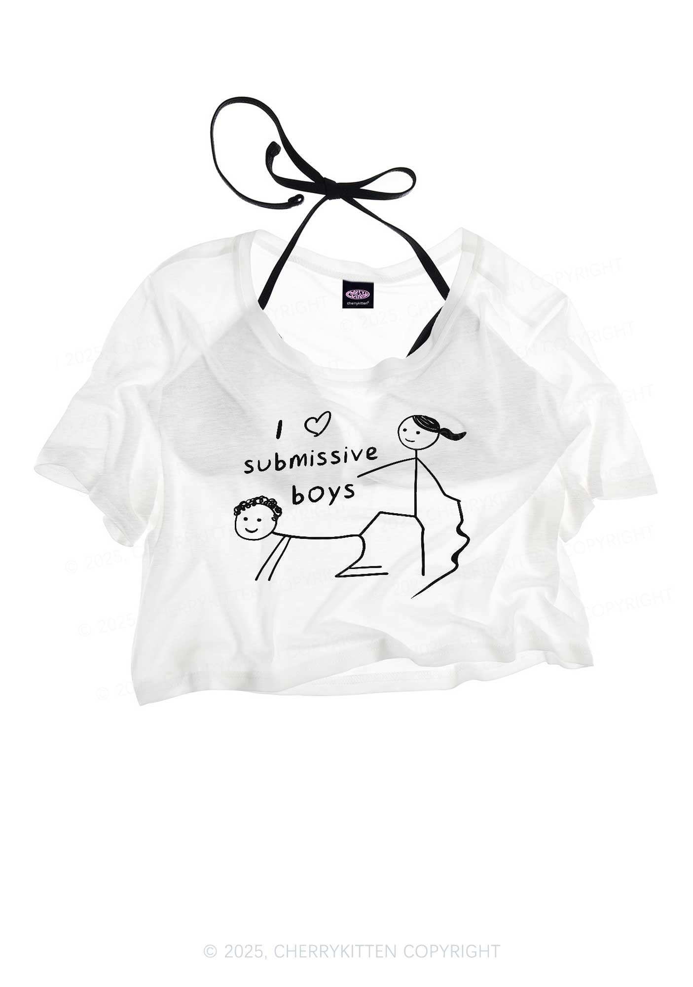 I Love S Boys Y2K Sheer Crop Tee Cherrykitten