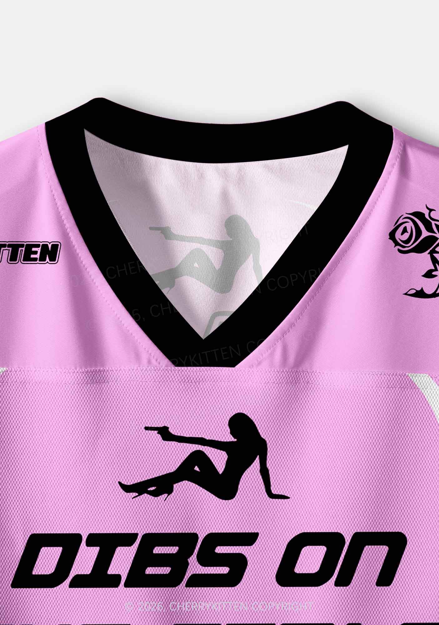 Dibs On The Girls Pride Y2K Crop Sport Jersey Shirts Cherrykitten