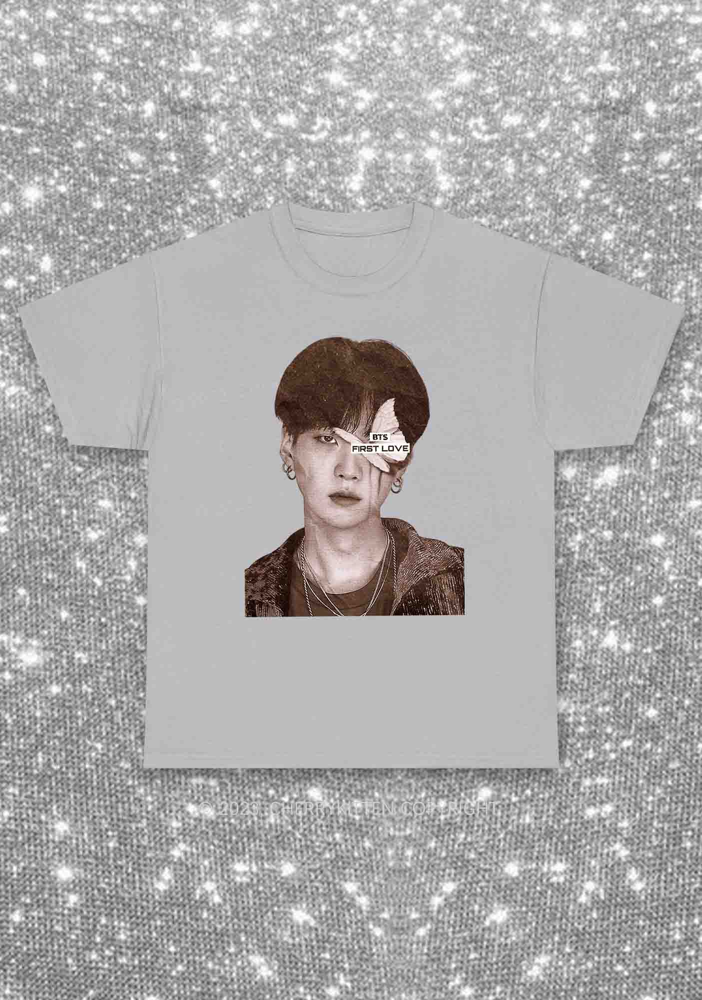 Bangtan First Love Kpop Y2K Chunky Shirt Cherrykitten