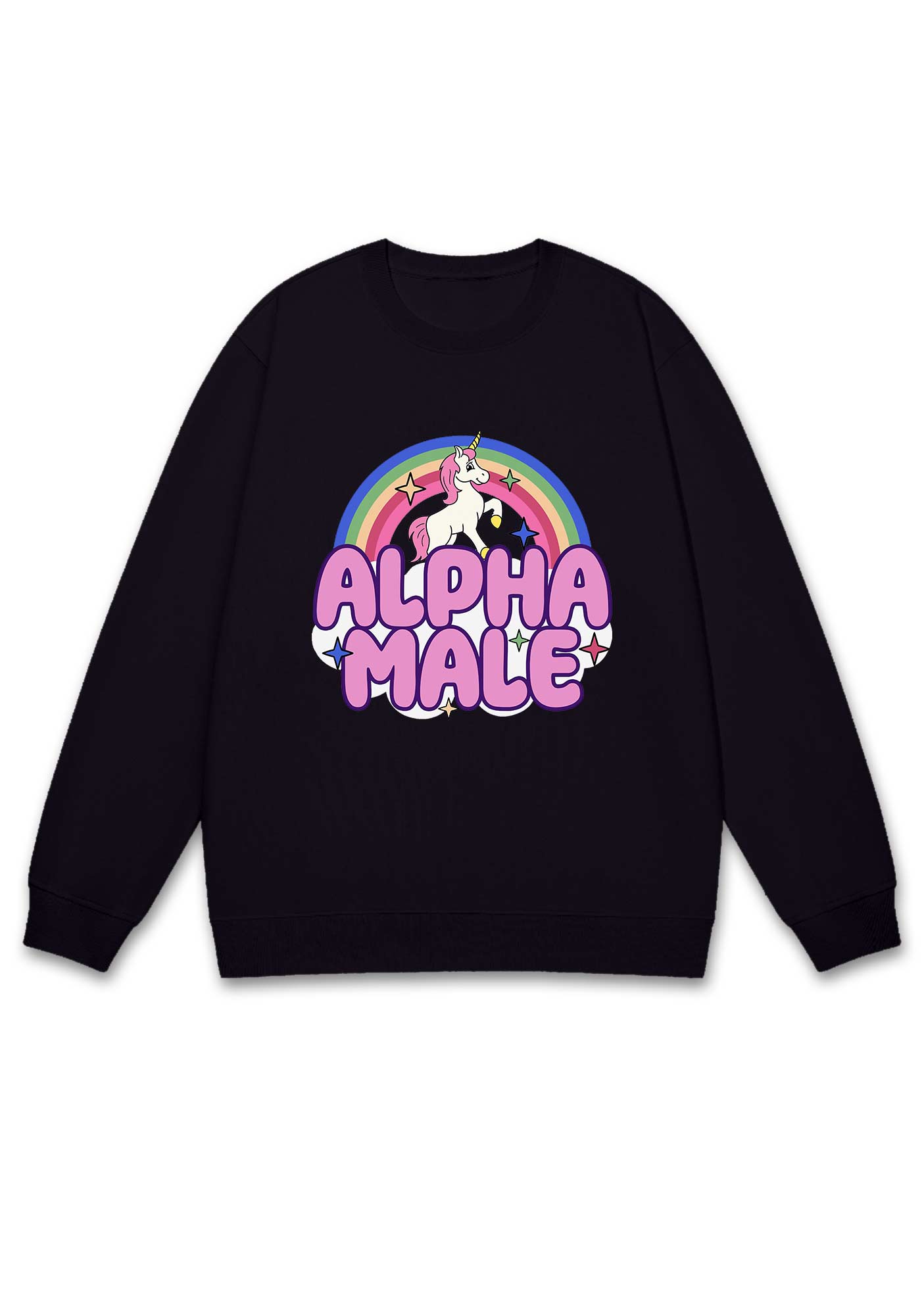 Rainbow Unicorn Alpha Male Y2K Sweatshirt