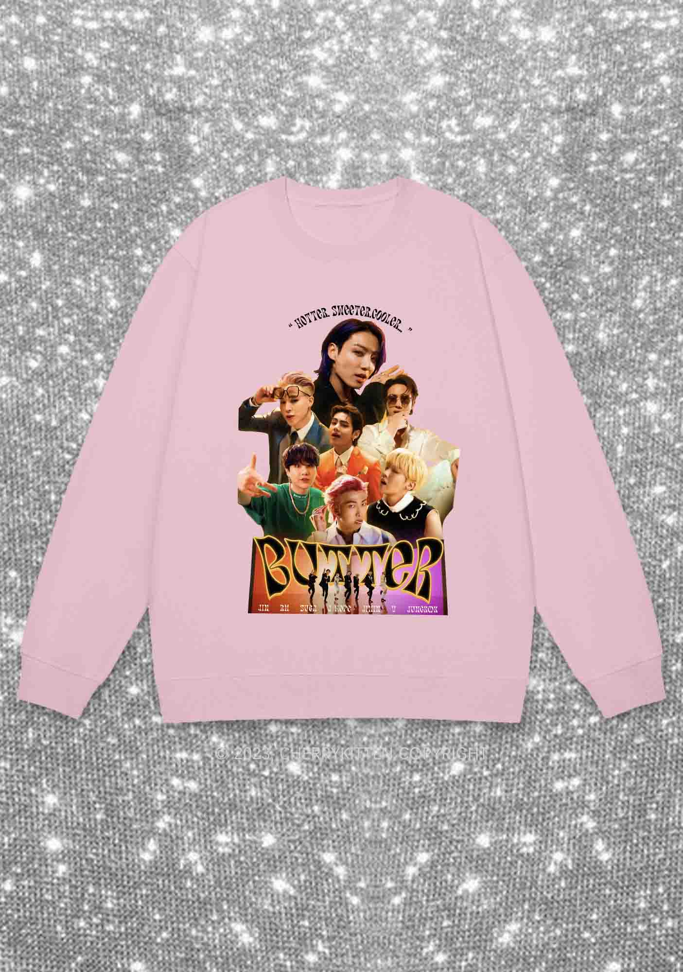 Hotter Bangtan Kpop Y2K Sweatshirt Cherrykitten
