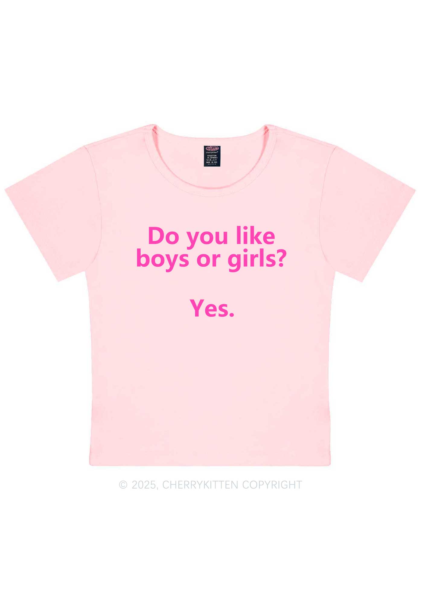 Do You Like Boys Or Girls Pride Y2K Baby Tee Cherrykitten