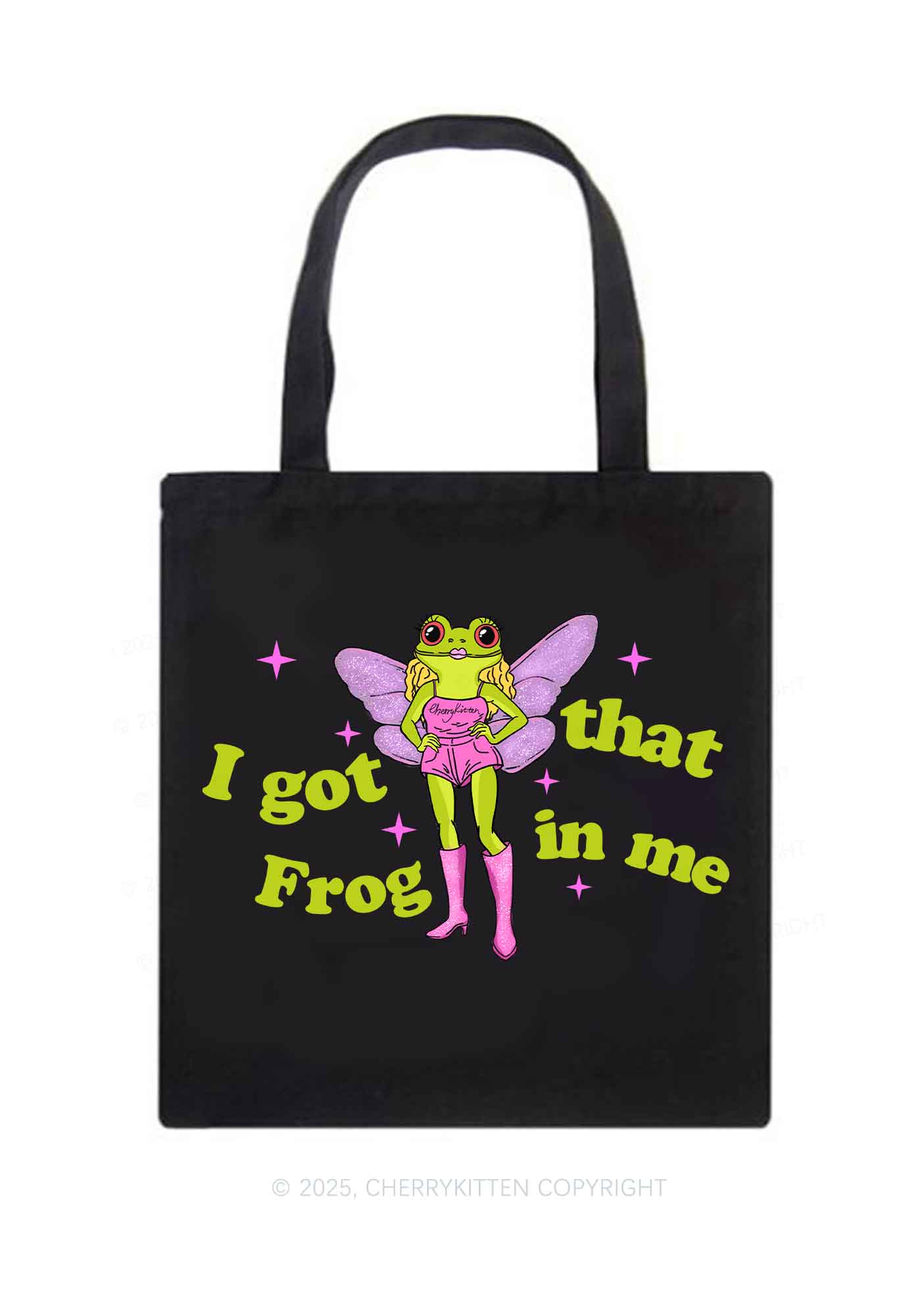 I Got That Frog Y2K Canvas Tote Bag Cherrykitten