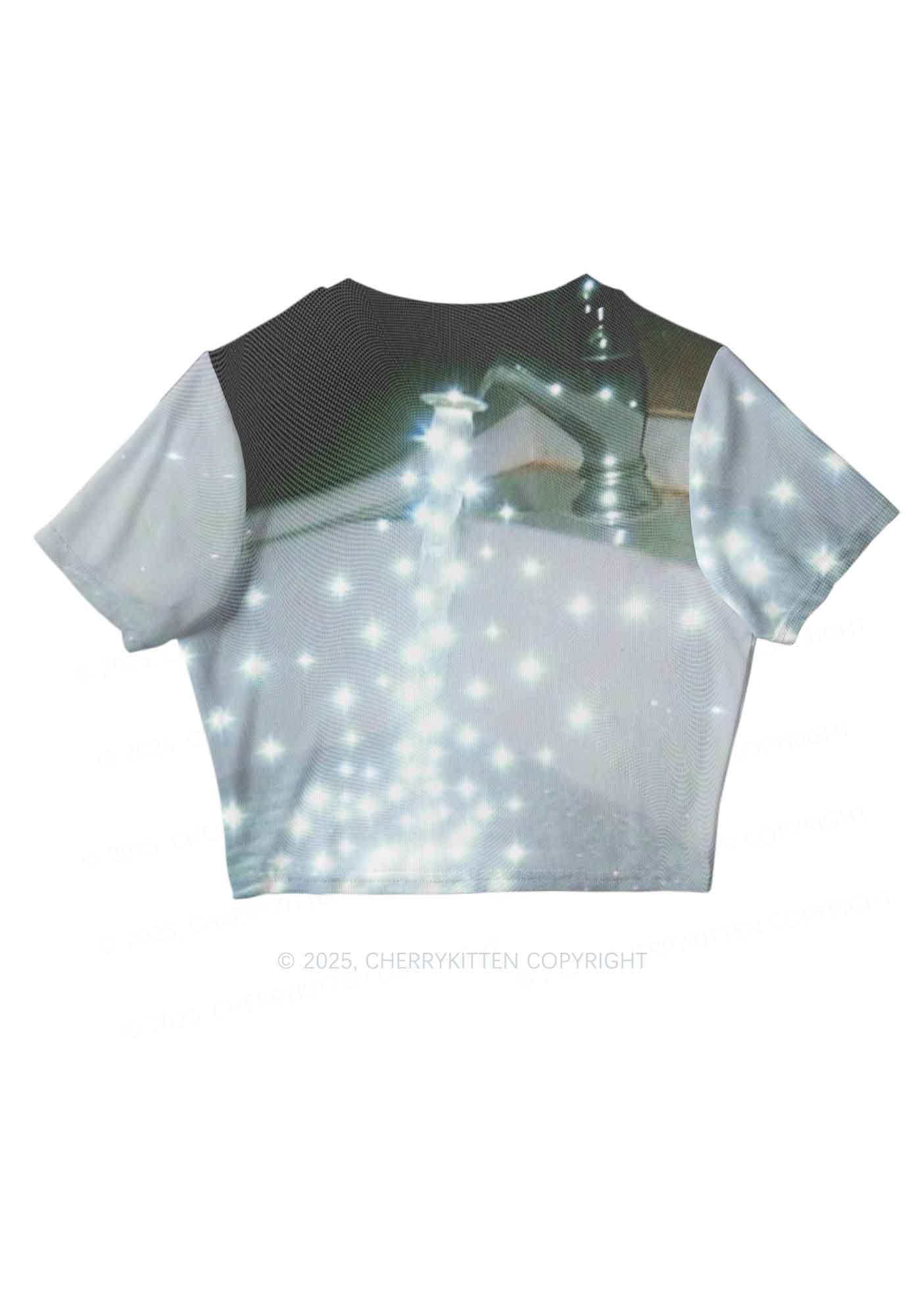 Starry Stream Y2K Mesh Crop Top Cherrykitten