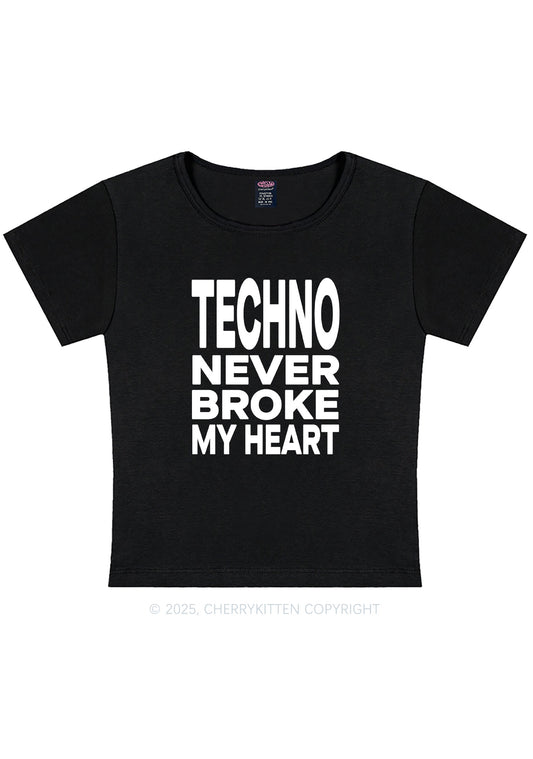 Techno Heart Y2K Baby Tee Cherrykitten
