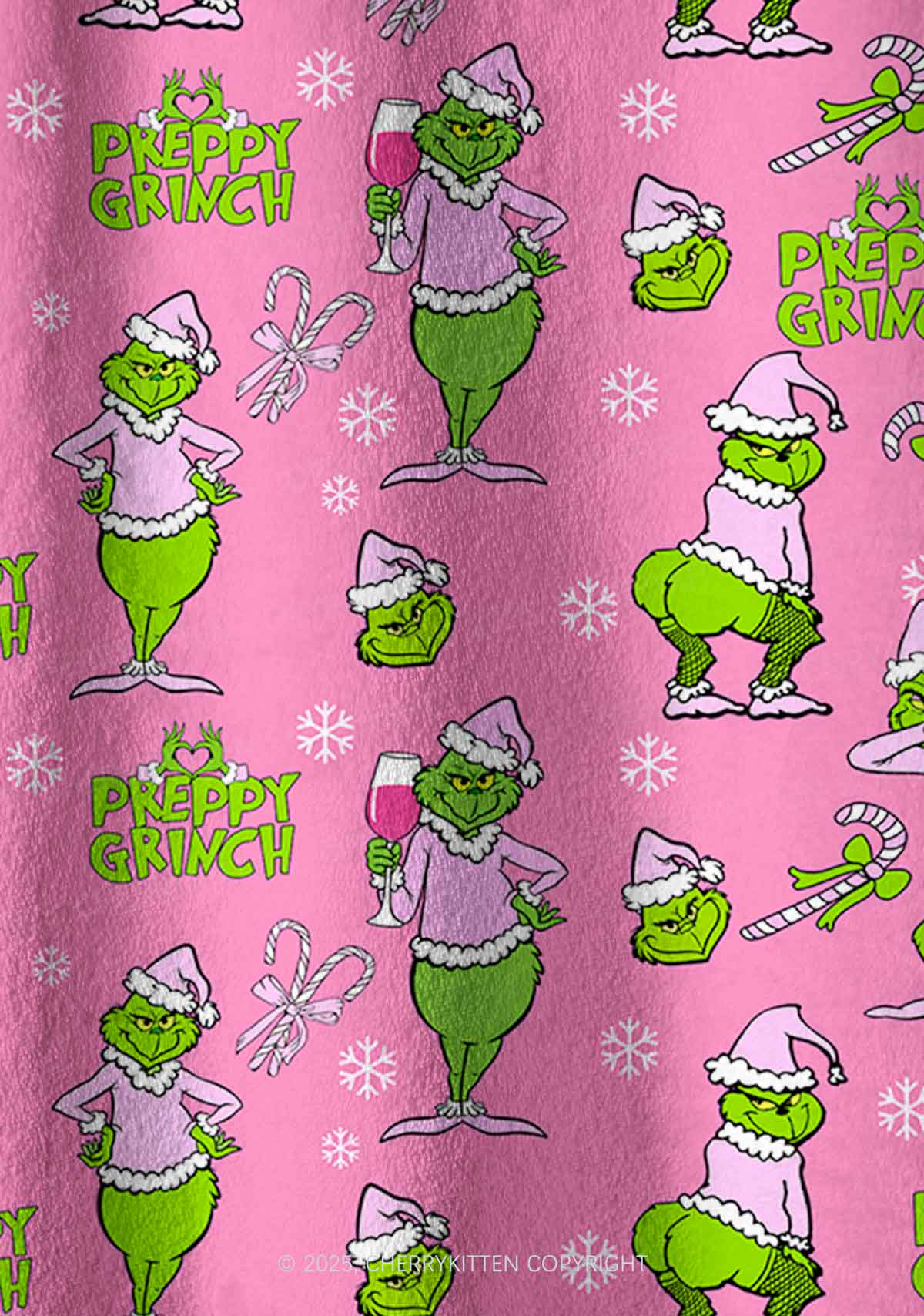 Christmas Preppy Guy Y2K Fleece Long Sleeve Pajama Set Cherrykitten