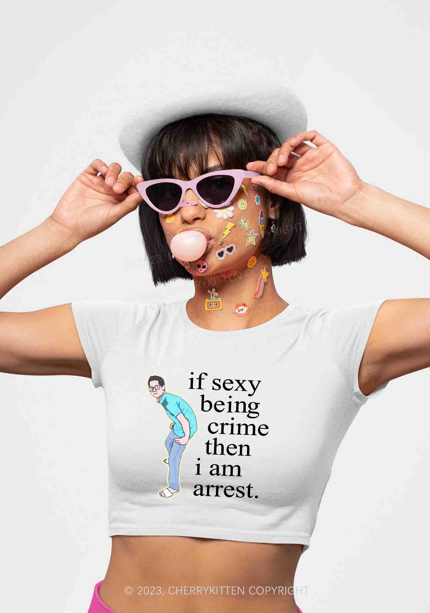 I Am Arrest Y2K Baby Tee Cherrykitten