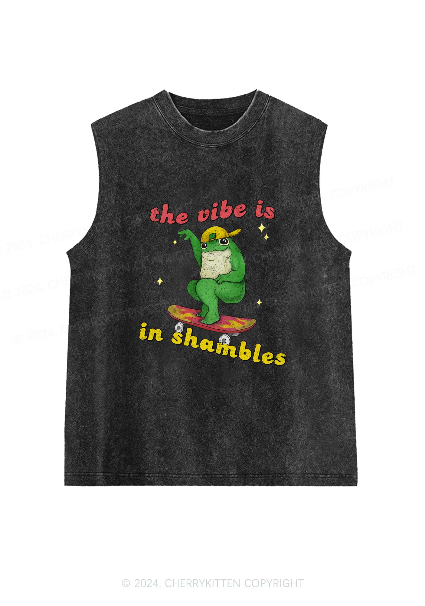Shambles Vibe Y2K Washed Tank Cherrykitten