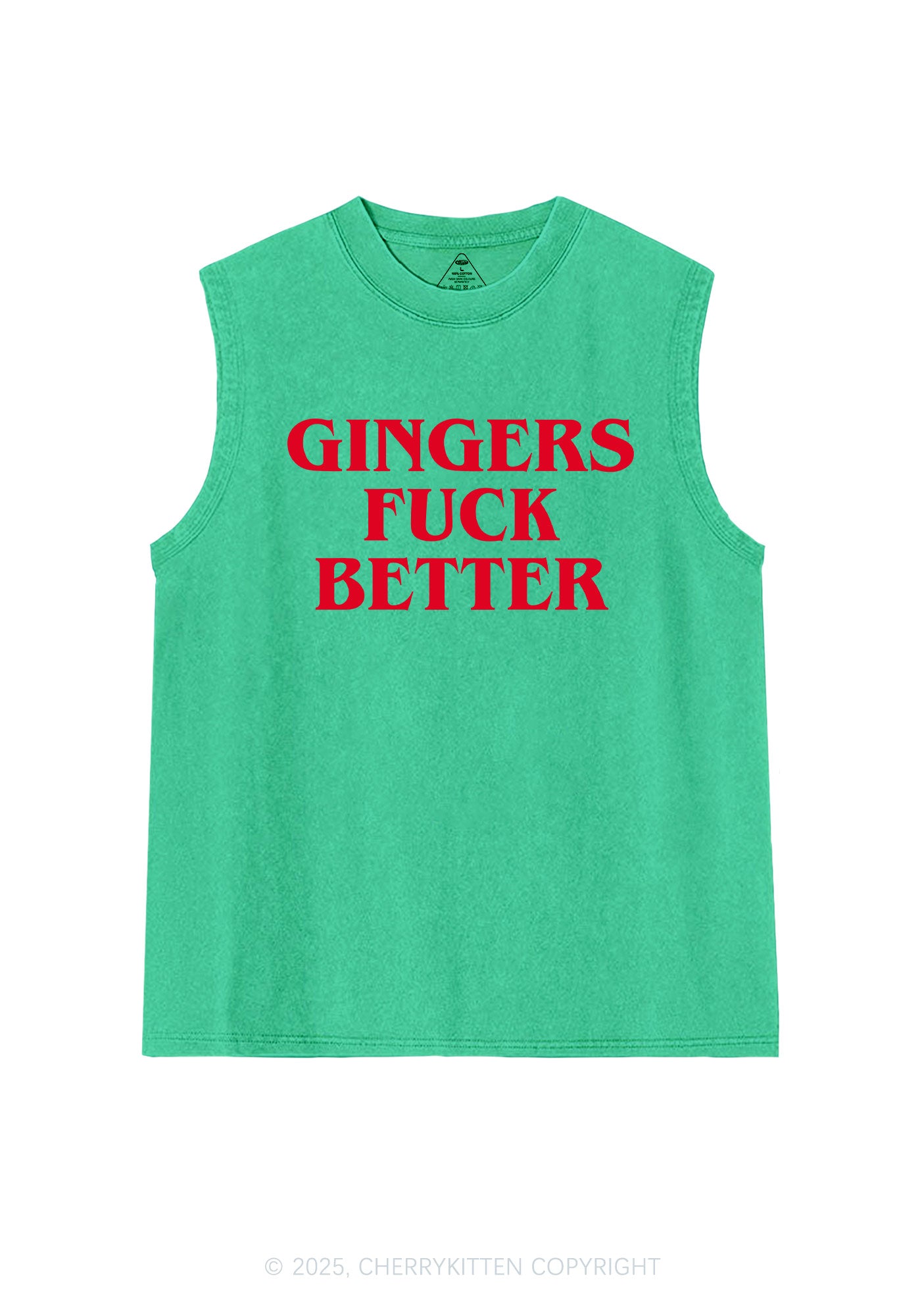 Gingers Fxxk Better Y2K Washed Muscle Tank Cherrykitten
