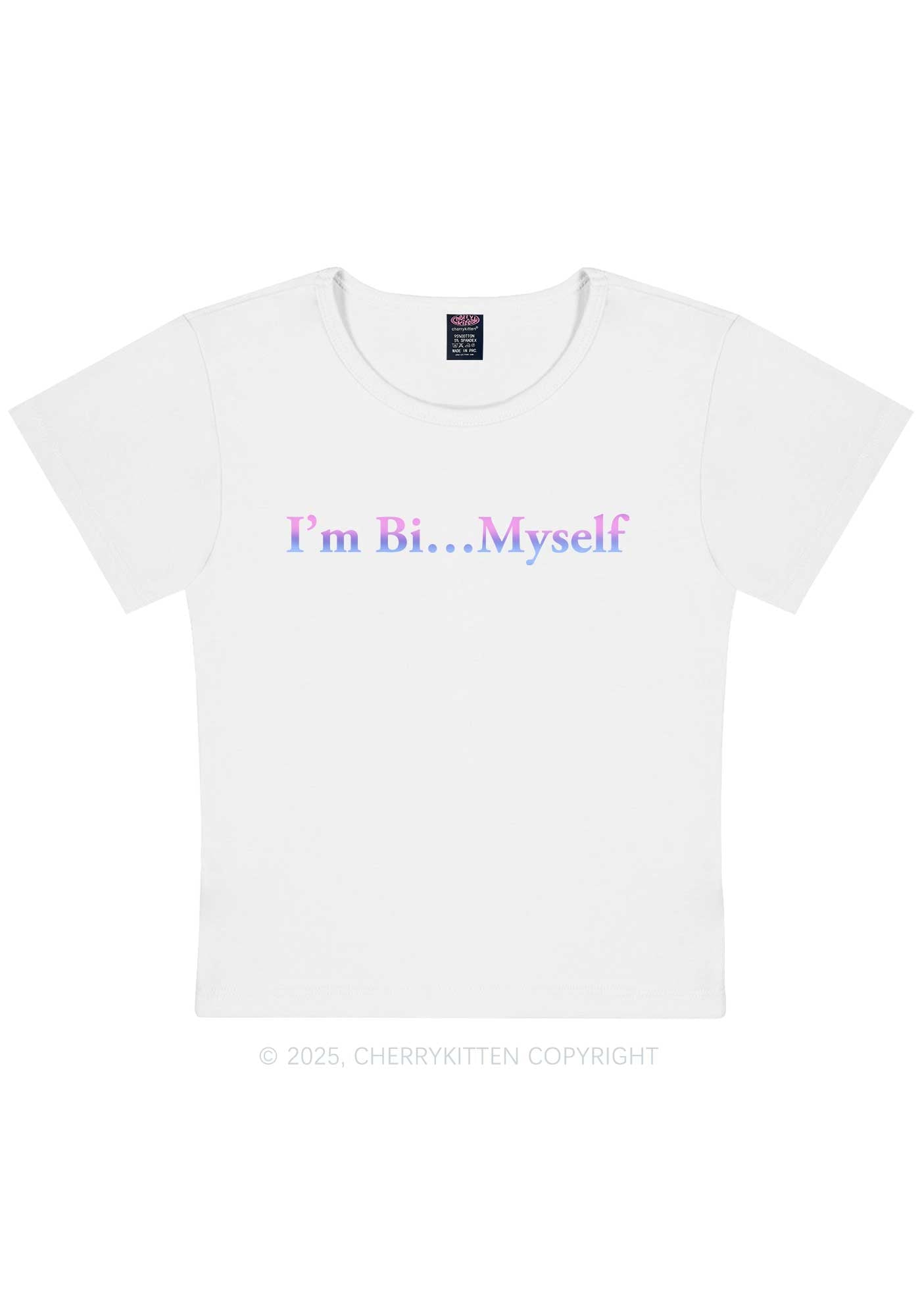 Im Bi Myself Pride Y2K Baby Tee Cherrykitten