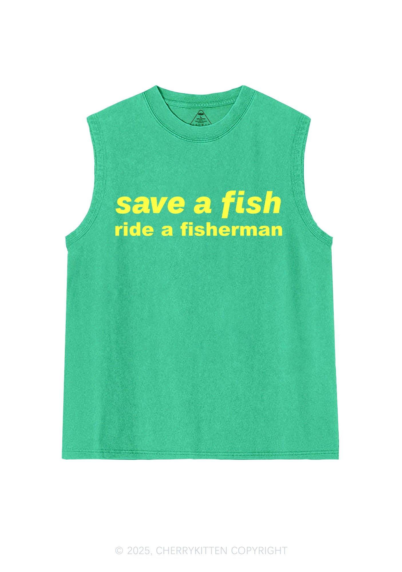 Save A Fish Y2K Washed Muscle Tank Cherrykitten