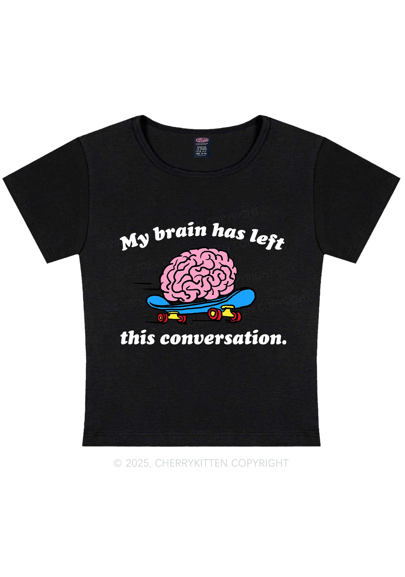 Brain Left Conversation Y2K Baby Tee Cherrykitten