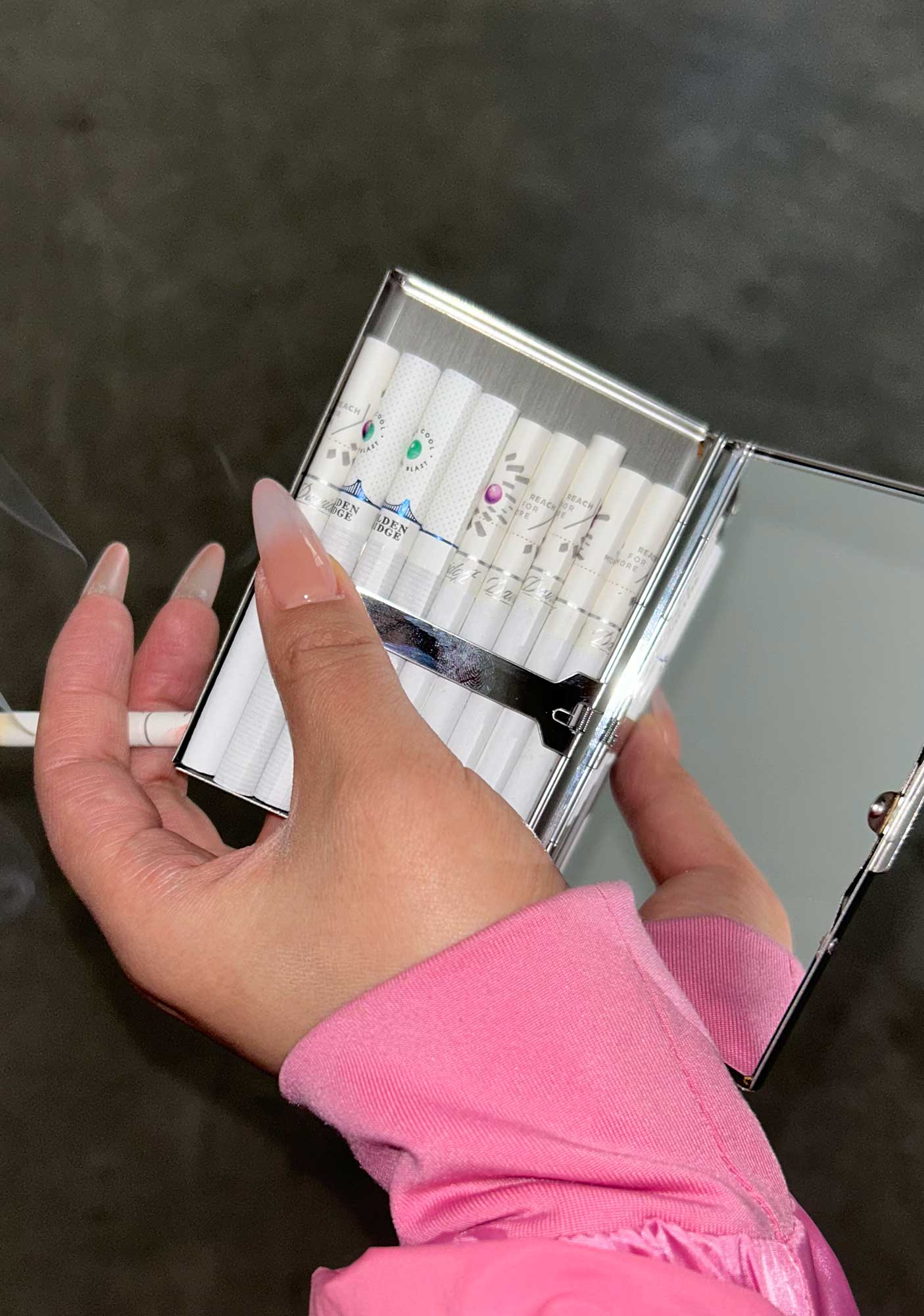 Smoking Badass Rats Y2K Mirror Cigarette Case Cherrykitten