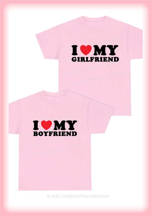 I Love Boyfriend&Girlfriend Y2K Valentine's Day Chunky Shirt Cherrykitten