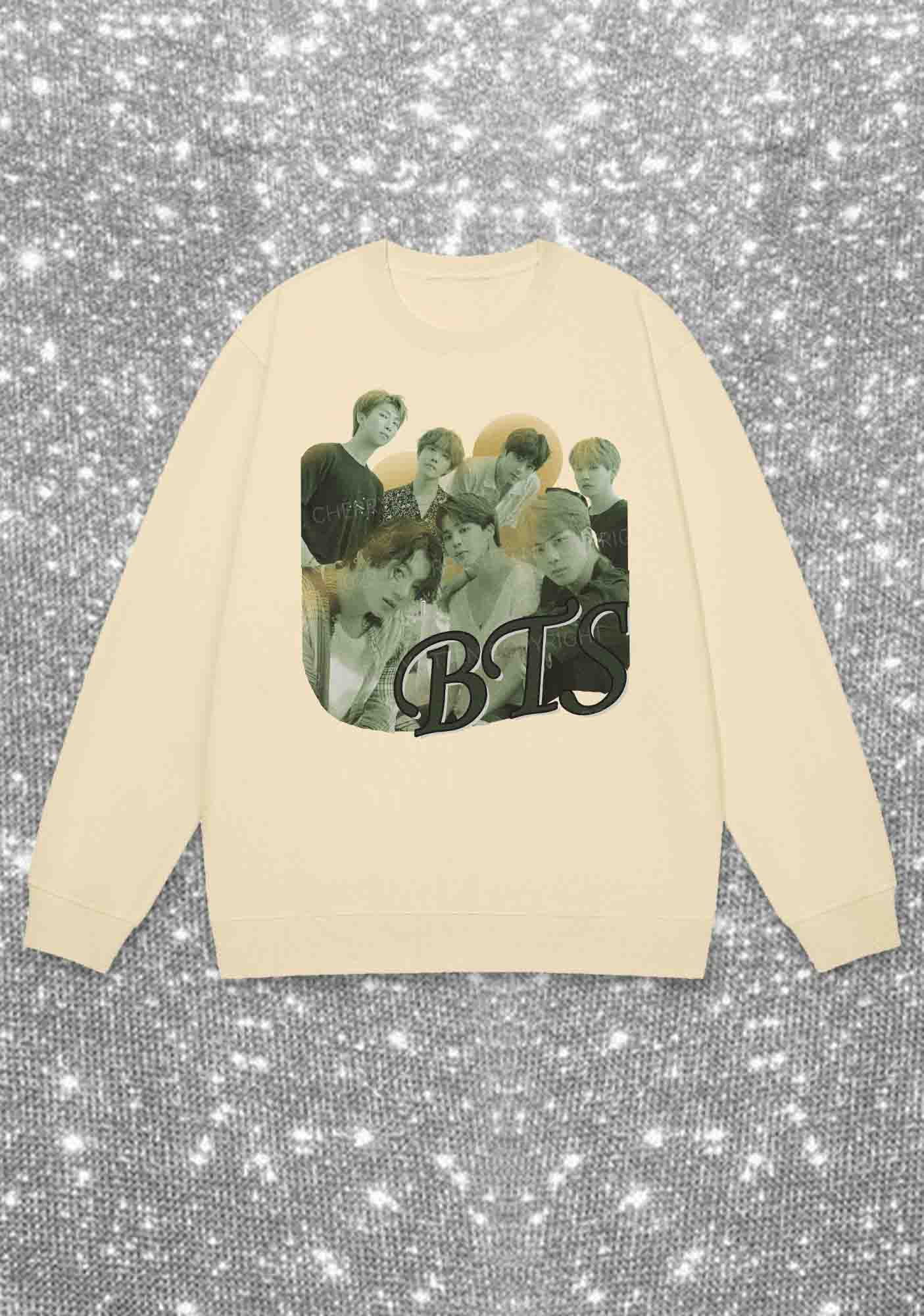 Green Bangtan Kpop Y2K Sweatshirt Cherrykitten