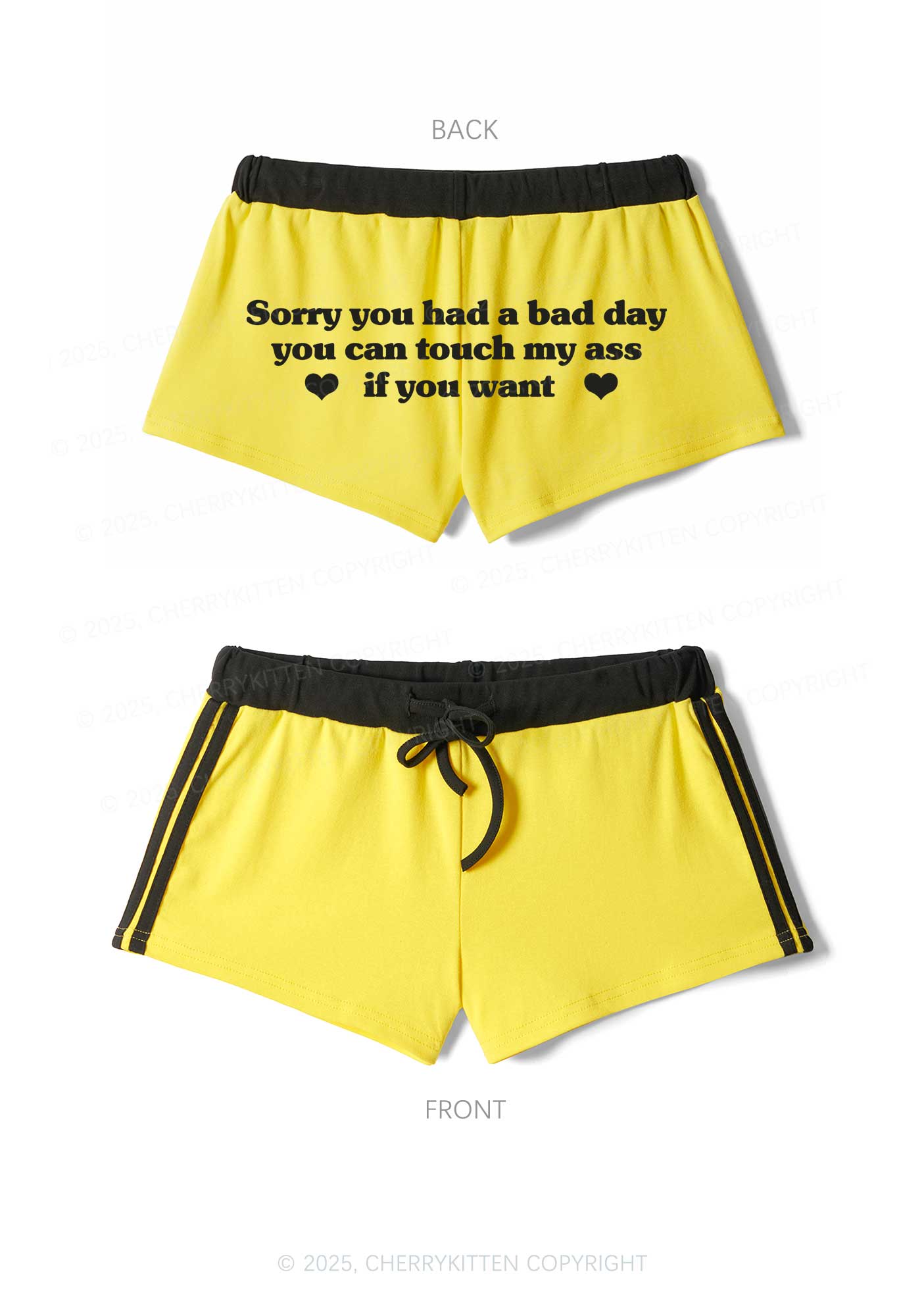 Sorry You Had A Bad Day Y2K Drawstring Mini Shorts Cherrykitten