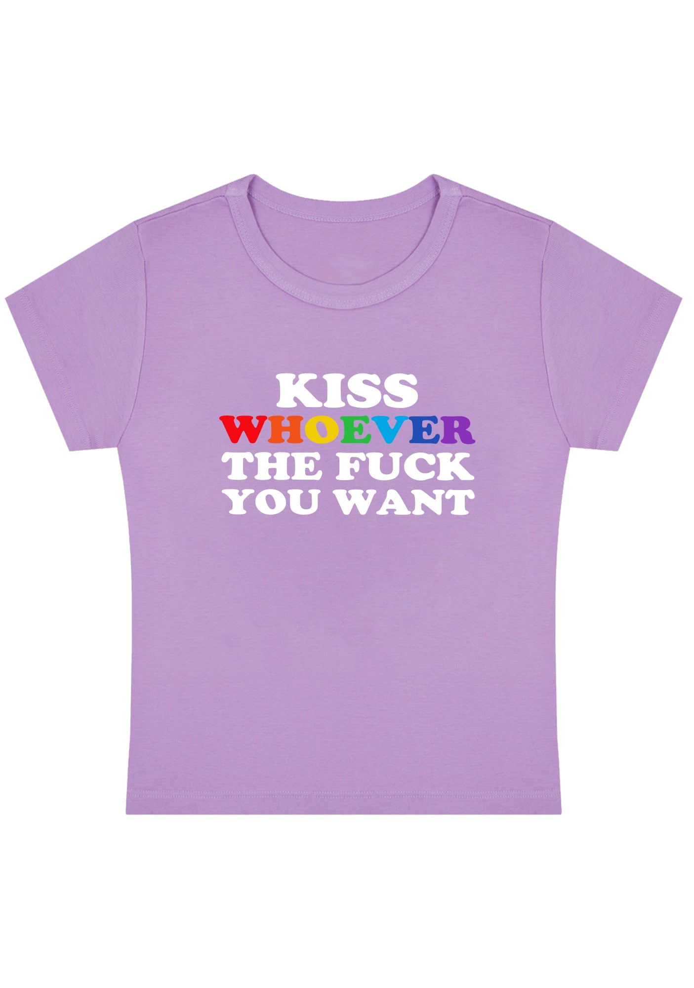 Kiss Whoever You Want Y2K Baby Tee