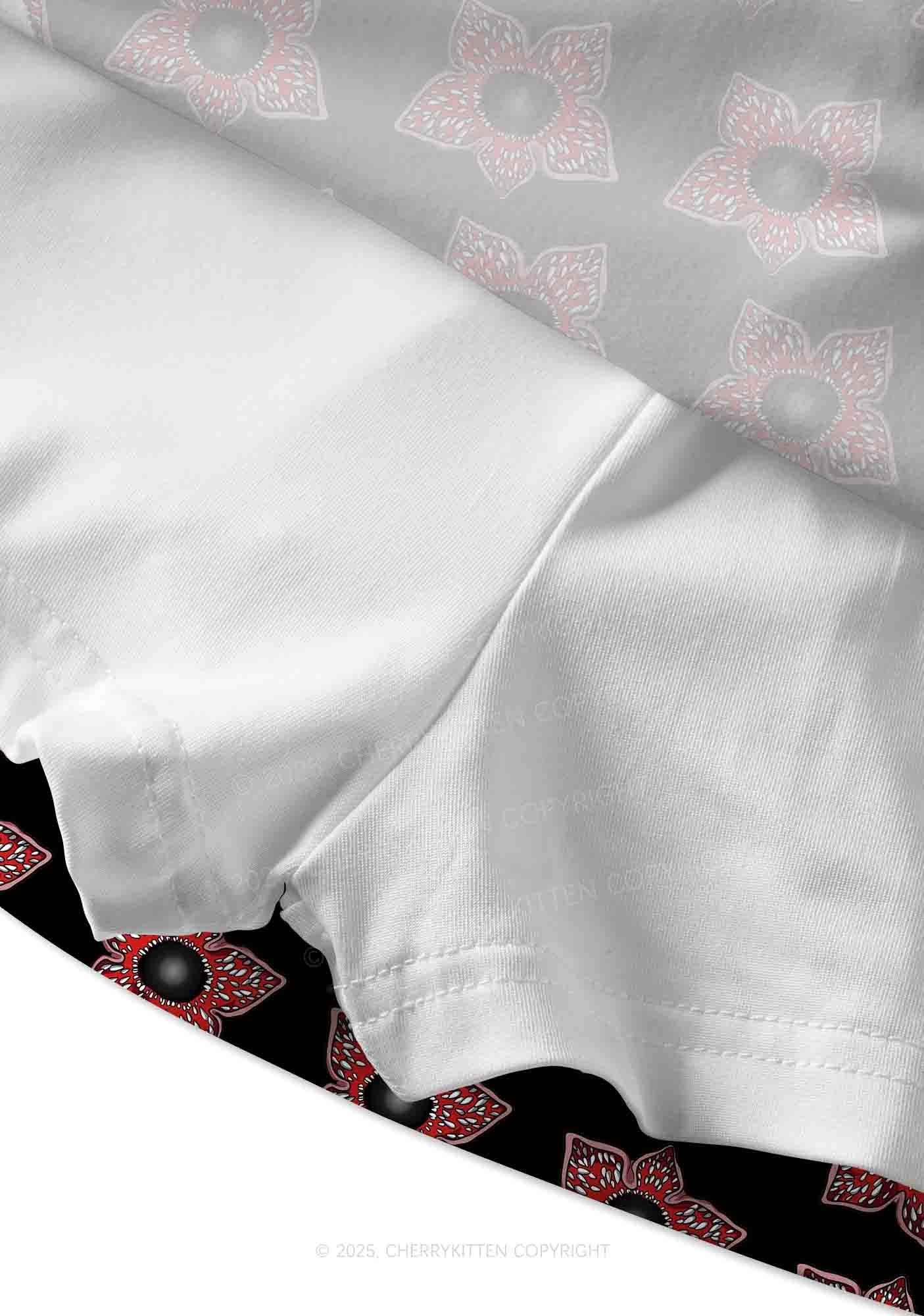 Flower Monster Y2K Print Mini Skirt Cherrykitten