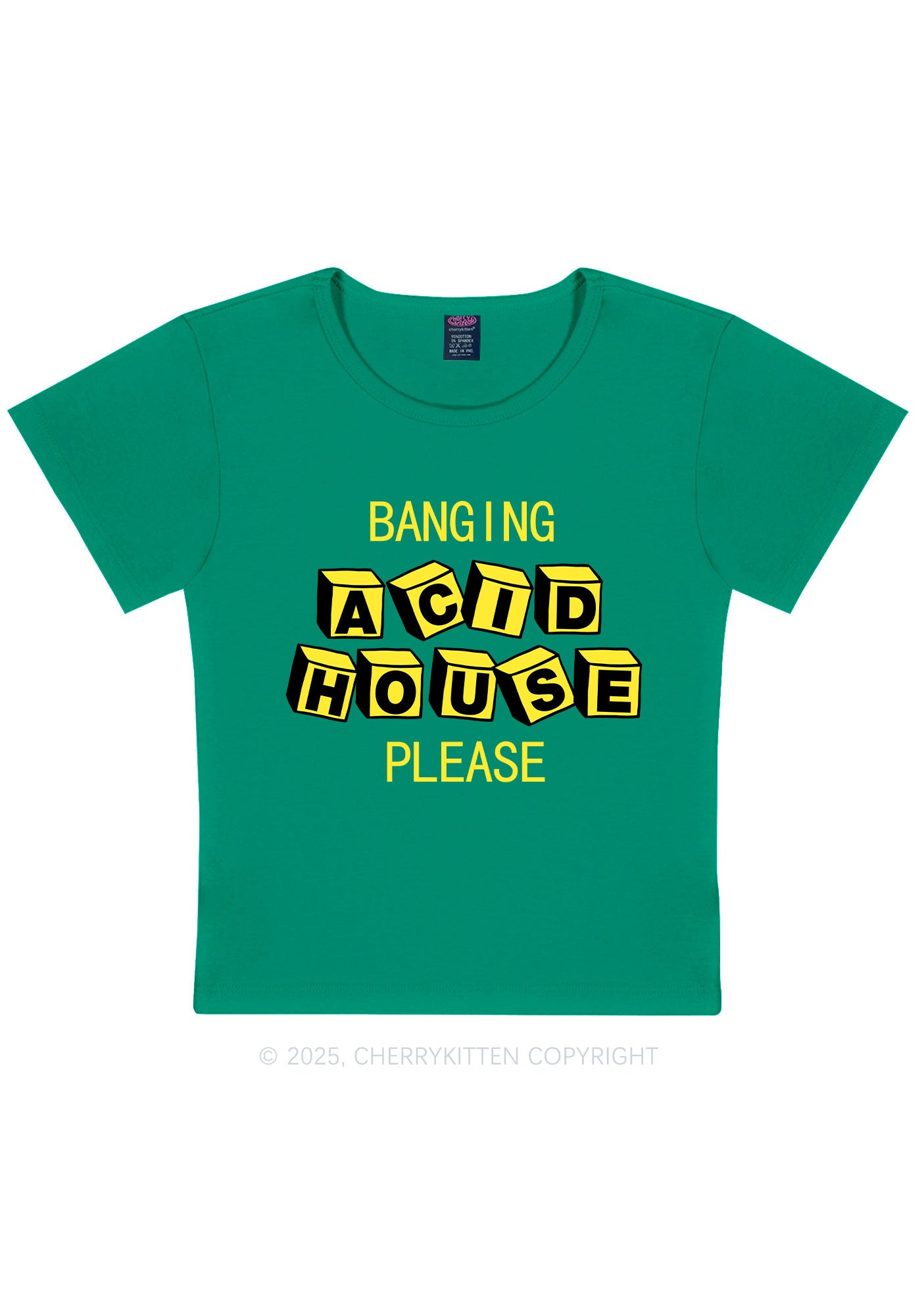 Banging Acid House Y2K Baby Tee Cherrykitten