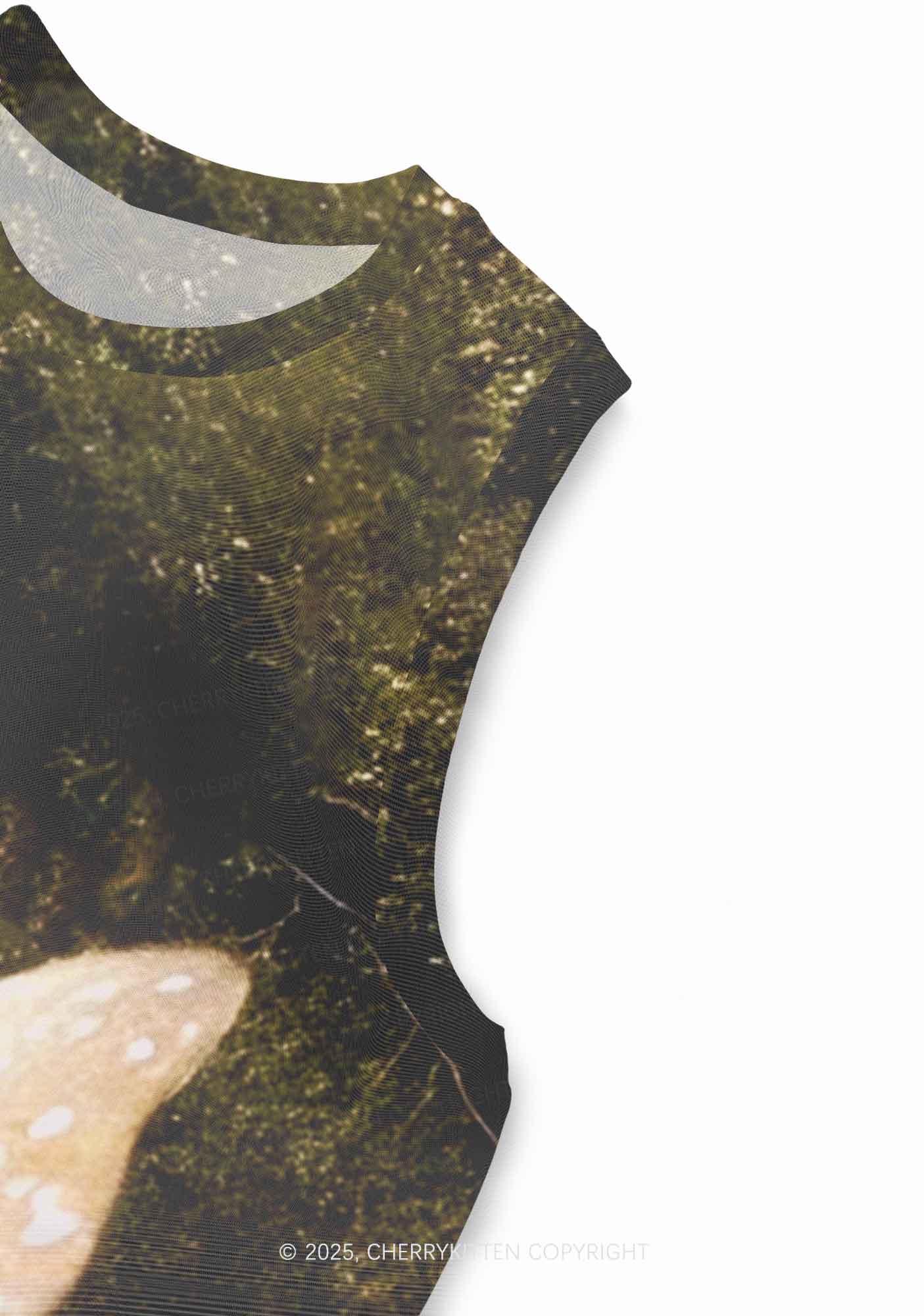 Forest Deer Y2K Mesh Muscle Tank Cherrykitten