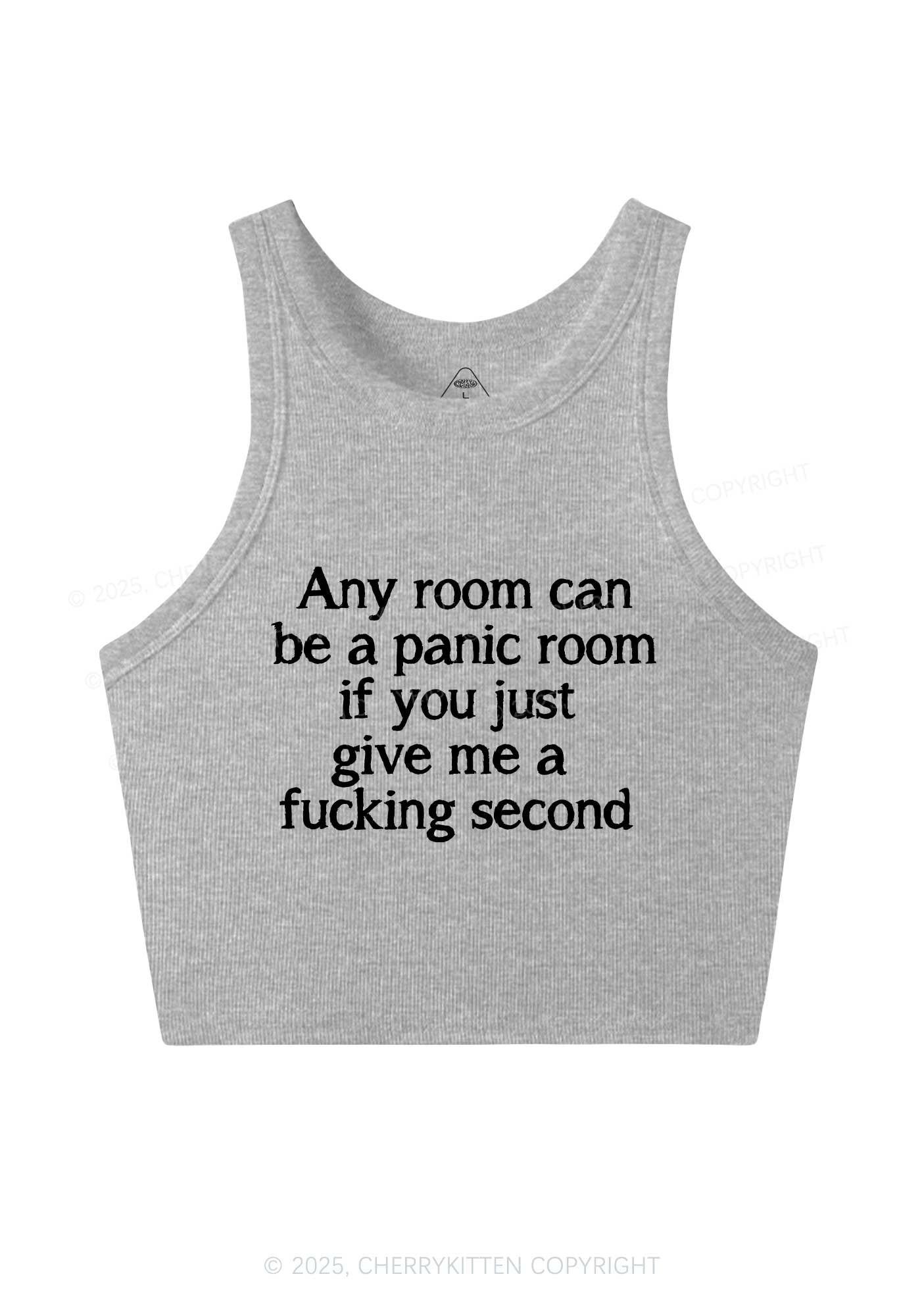 Any Room Can Be Panic Y2K Crop Tank Top Cherrykitten