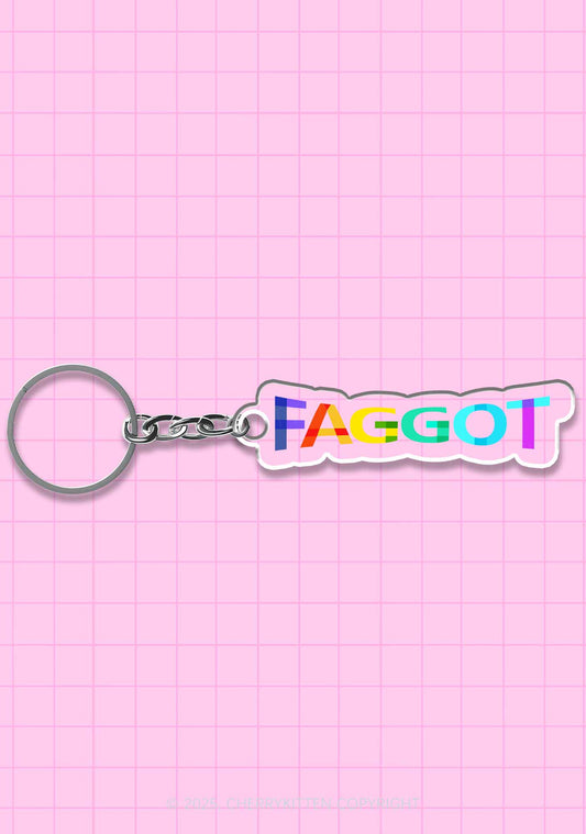 Colorful Faggot Pride 1Pc Y2K Keychain Cherrykitten