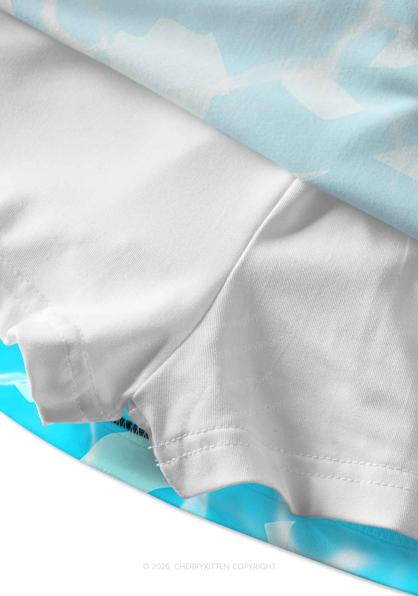 Turquoise Water Ripple Y2K Print Mini Skirt Cherrykitten