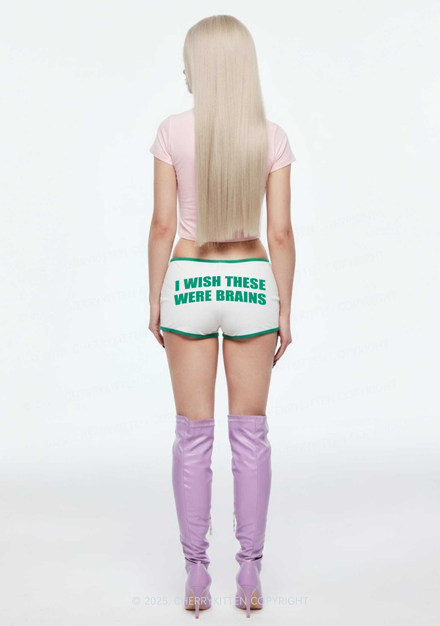 Wish These Were Brains Y2K Booty Shorts Cherrykitten