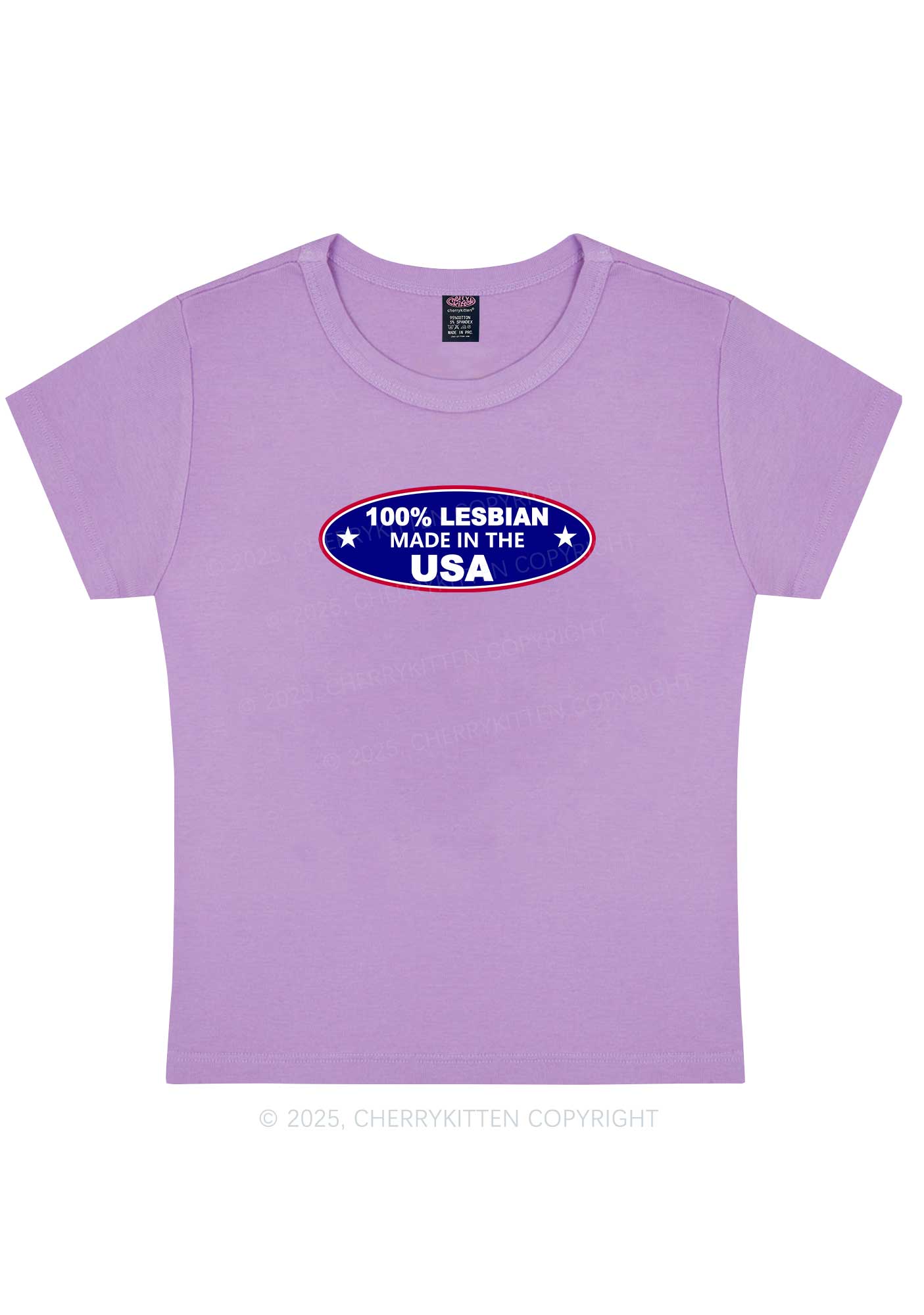 Lesbian Made In USA Y2K Baby Tee Cherrykitten