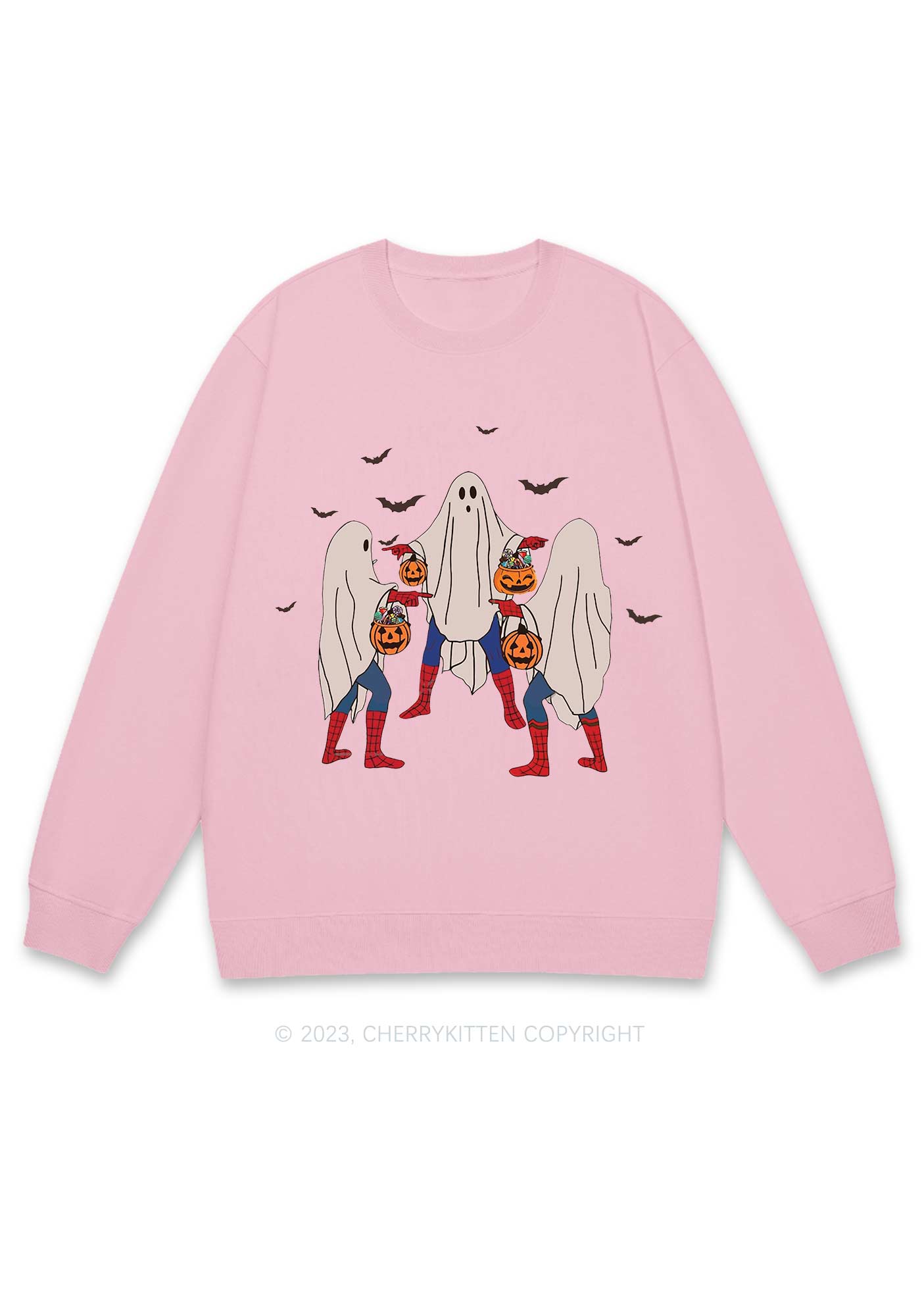 Three Ghost Spiderman Halloween Y2K Sweatshirt Cherrykitten