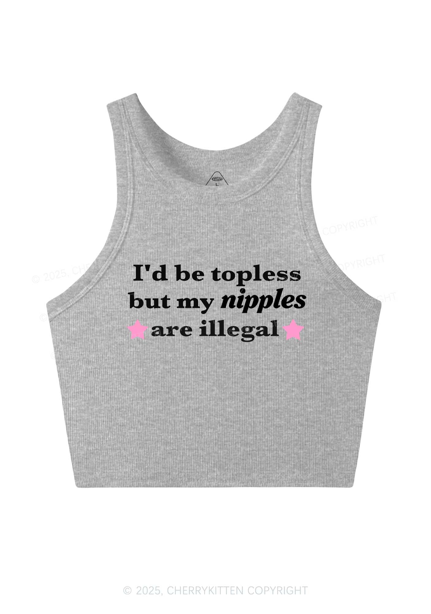 Nixxles Are Illegal Y2K Crop Tank Top Cherrykitten
