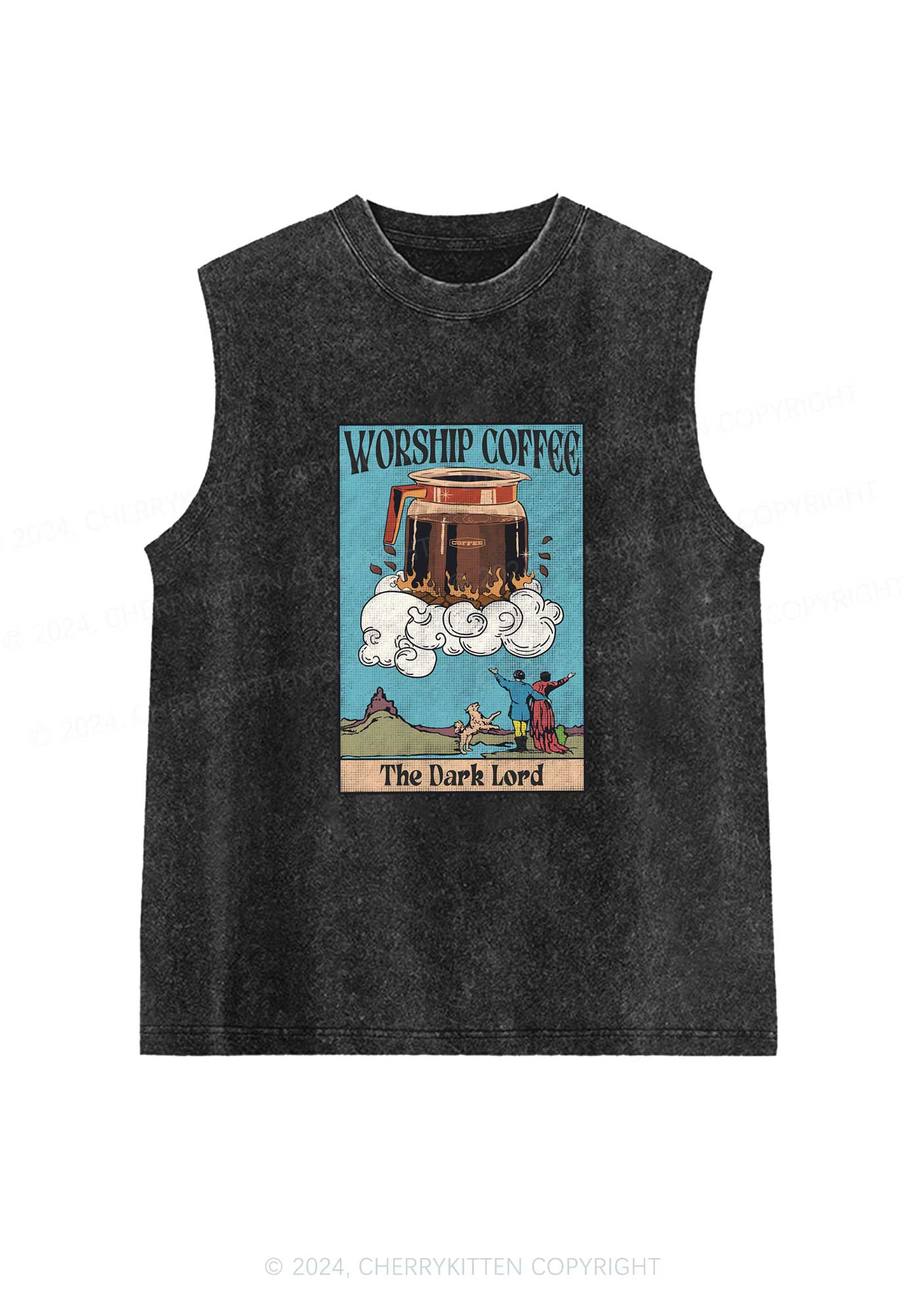 Worship Coffee Y2K Washed Tank Cherrykitten