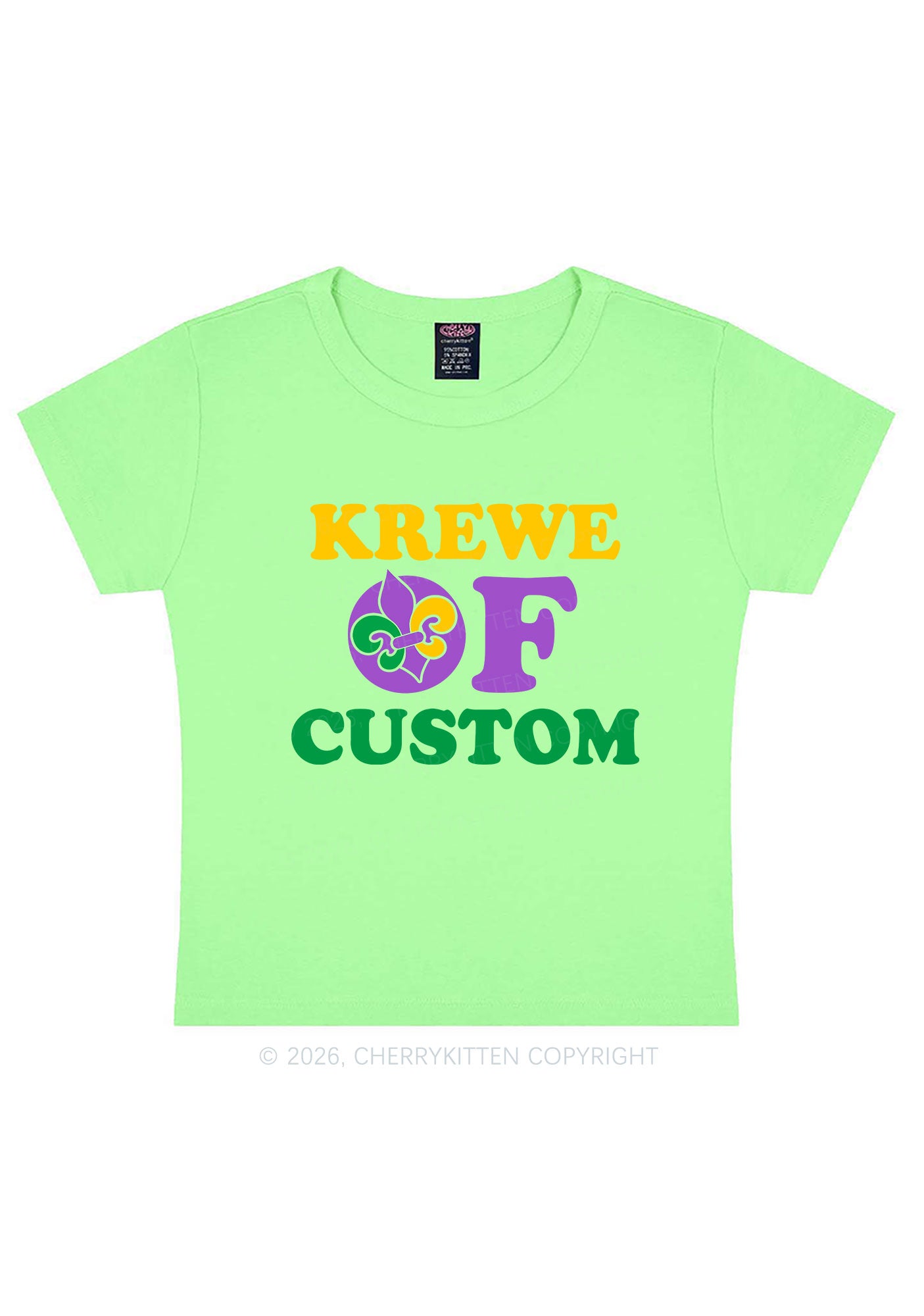 Krewe Of Custom Y2K Baby Tee Cherrykitten